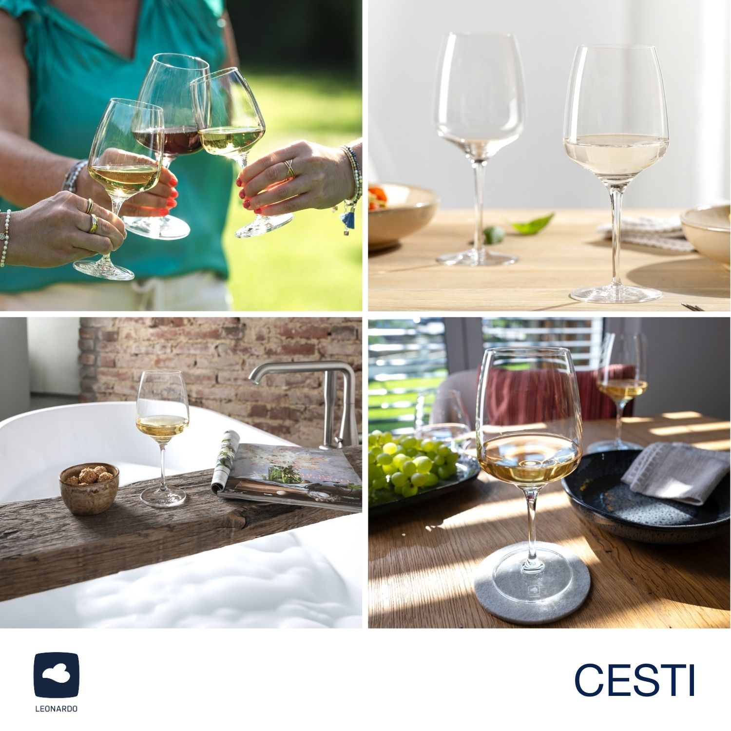 LEONARDO Weißweinglas »6 Weingläser CESTI + Poliertuch« 6 Weißwein-Gläser mit Poliertuch
