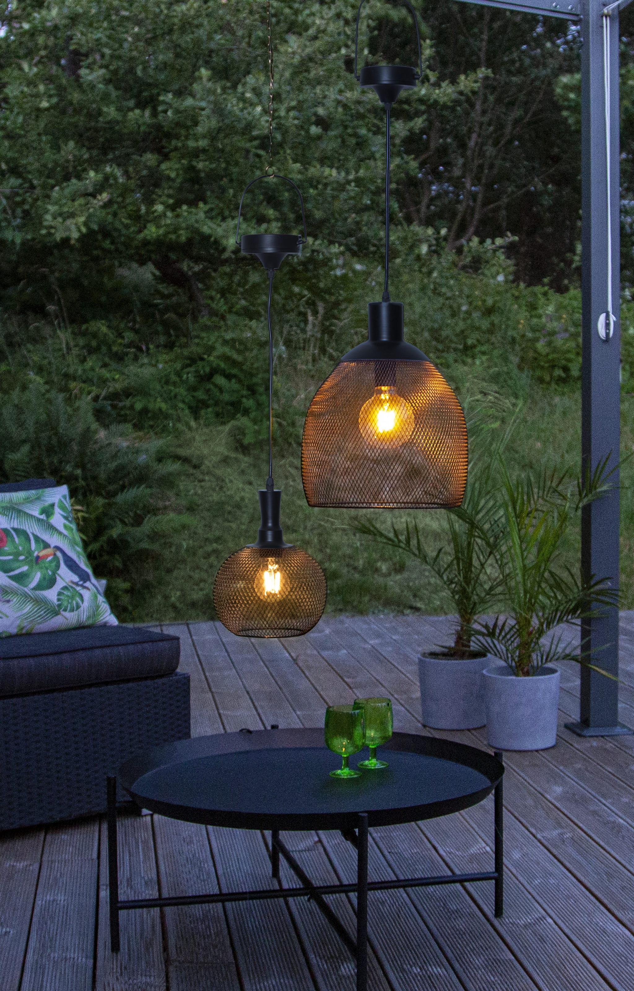 Parforce Traditional Hunting LED Solarleuchte »Solarlampe Sunlight« LED-Board 1 Stk. Warmweiß Solar-Hängelampe aus Metall, 5Lm, Dämmerungssensor
