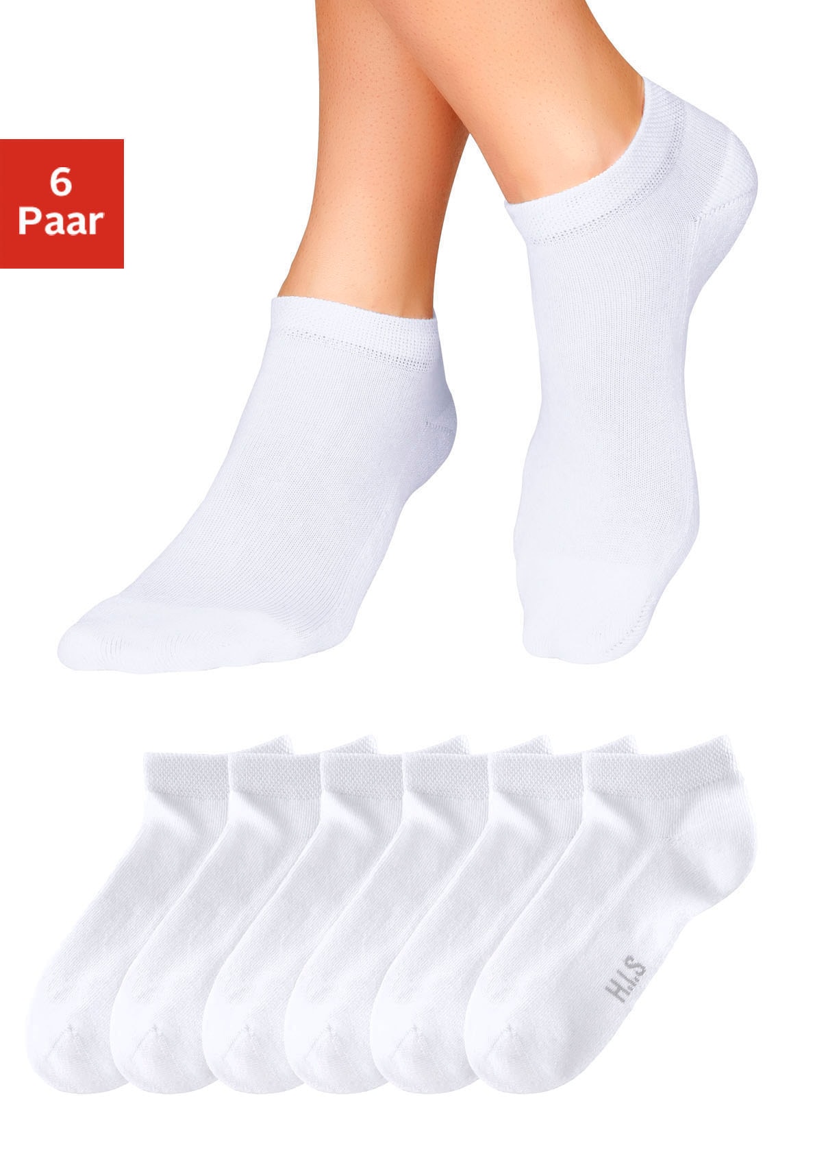 Sneakersocken, (Packung, 6 Paar), mit weicher Frotteesohle