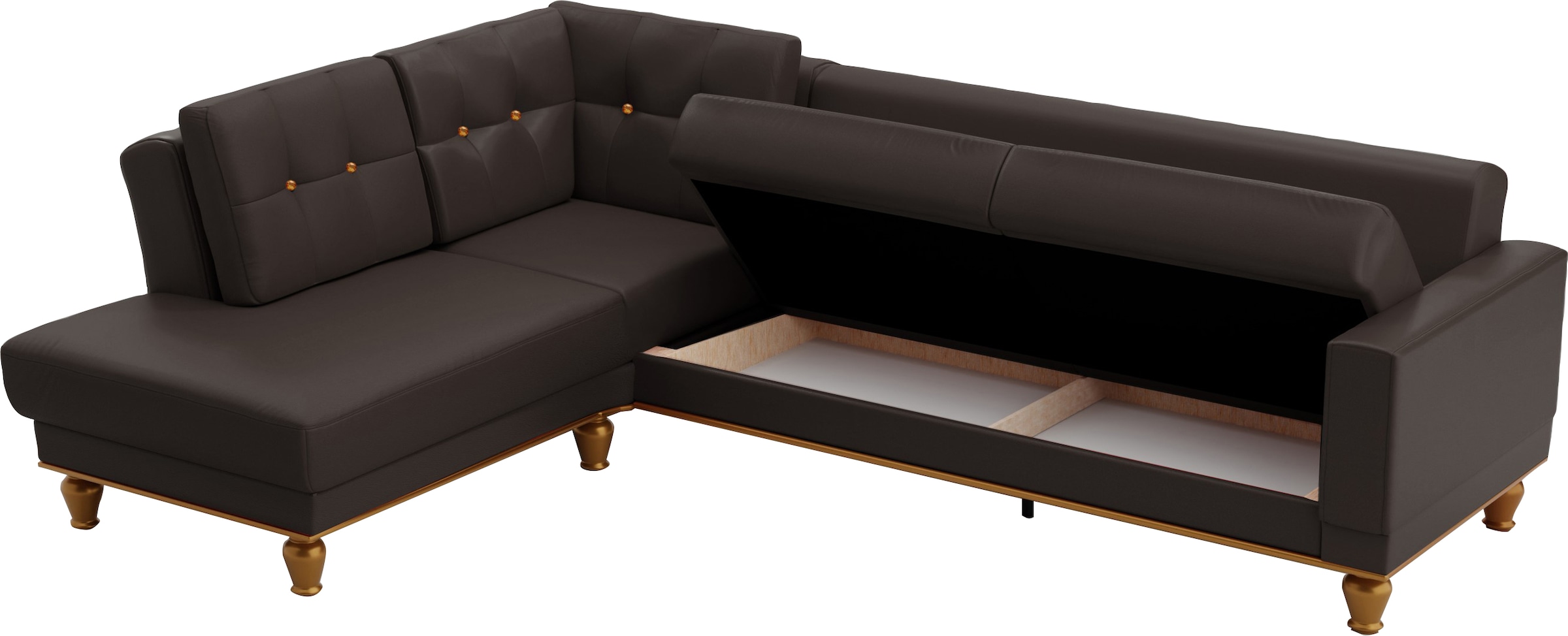 sit&more Ecksofa »Orient 5 L-Form«, mit Strass-Stein, wahlweise mit Bettfunktion und Bettkasten