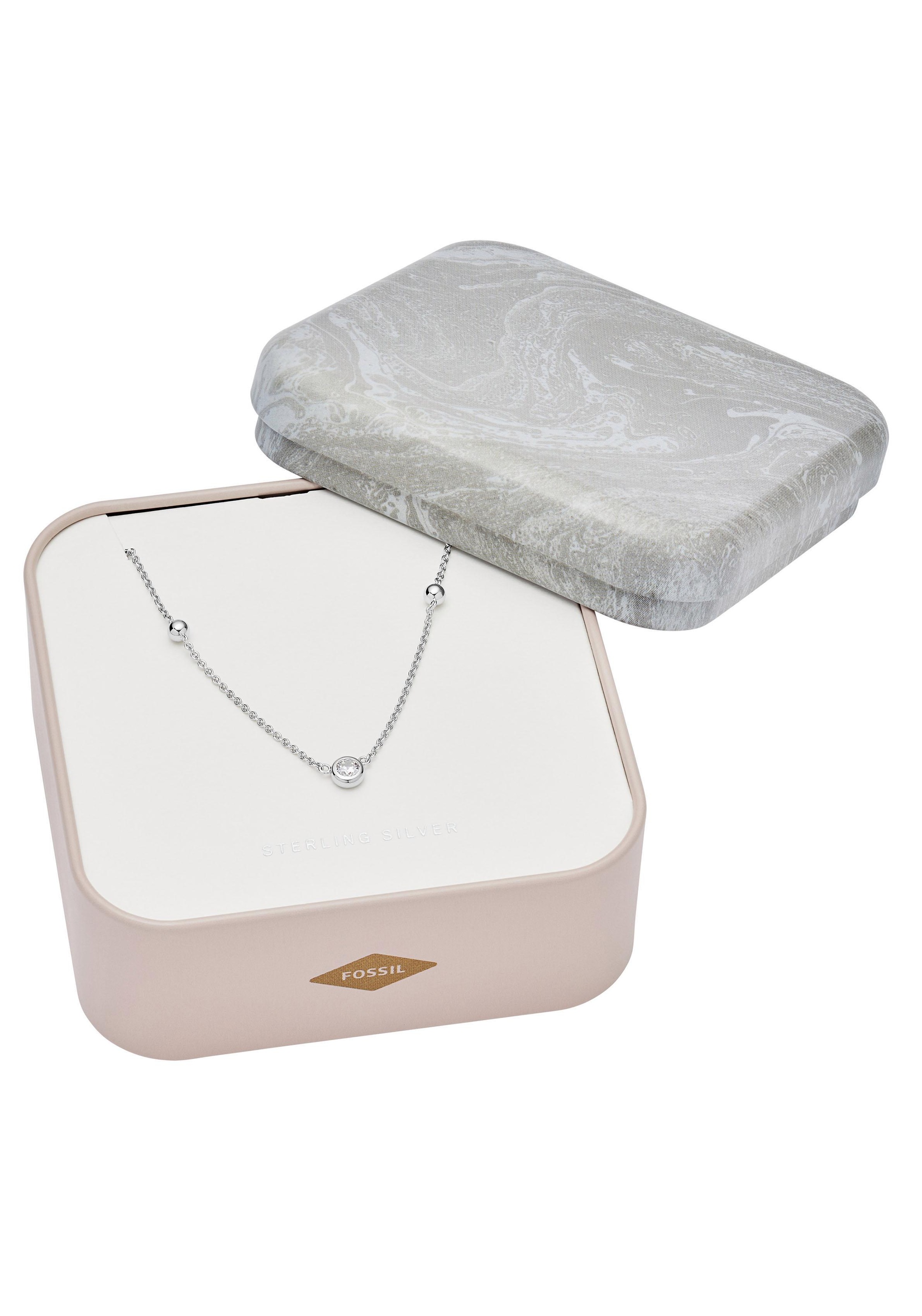 Fossil Kette mit Anhänger »STERLING SILVER, JFS00453040«, mit Zirkonia