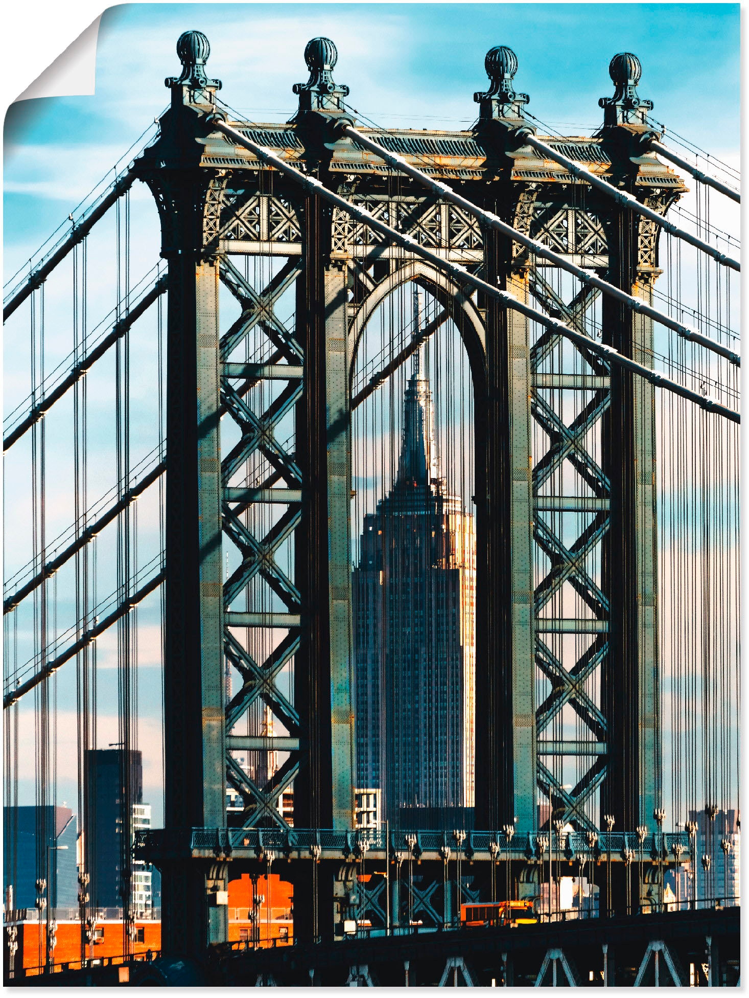 Preisvergleich für Artland Wandbild »New York Manhattan Bridge«, Brücken, (1  St.), als Leinwandbild, Wandaufkleber oder Poster in versch. Größen, BxT  90x120 cm, aus Papier, GTIN: 4057738104728 | Ladendirekt