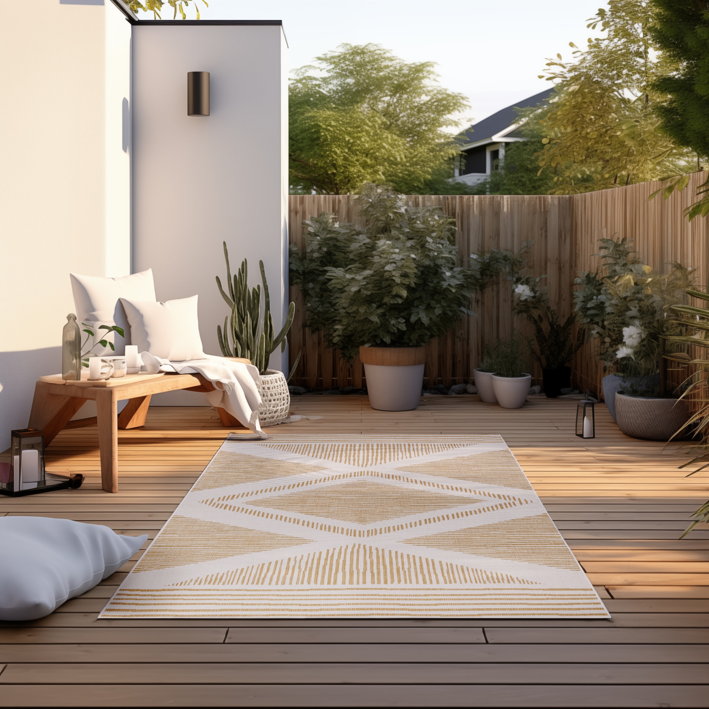 ELLE DECORATION Teppich »Rhombus, In- und Outdoor«, rechteckig, Flachgewebe, In-& Outdoor, Modern, Wendeteppich, Balkon, Wohnzimmer