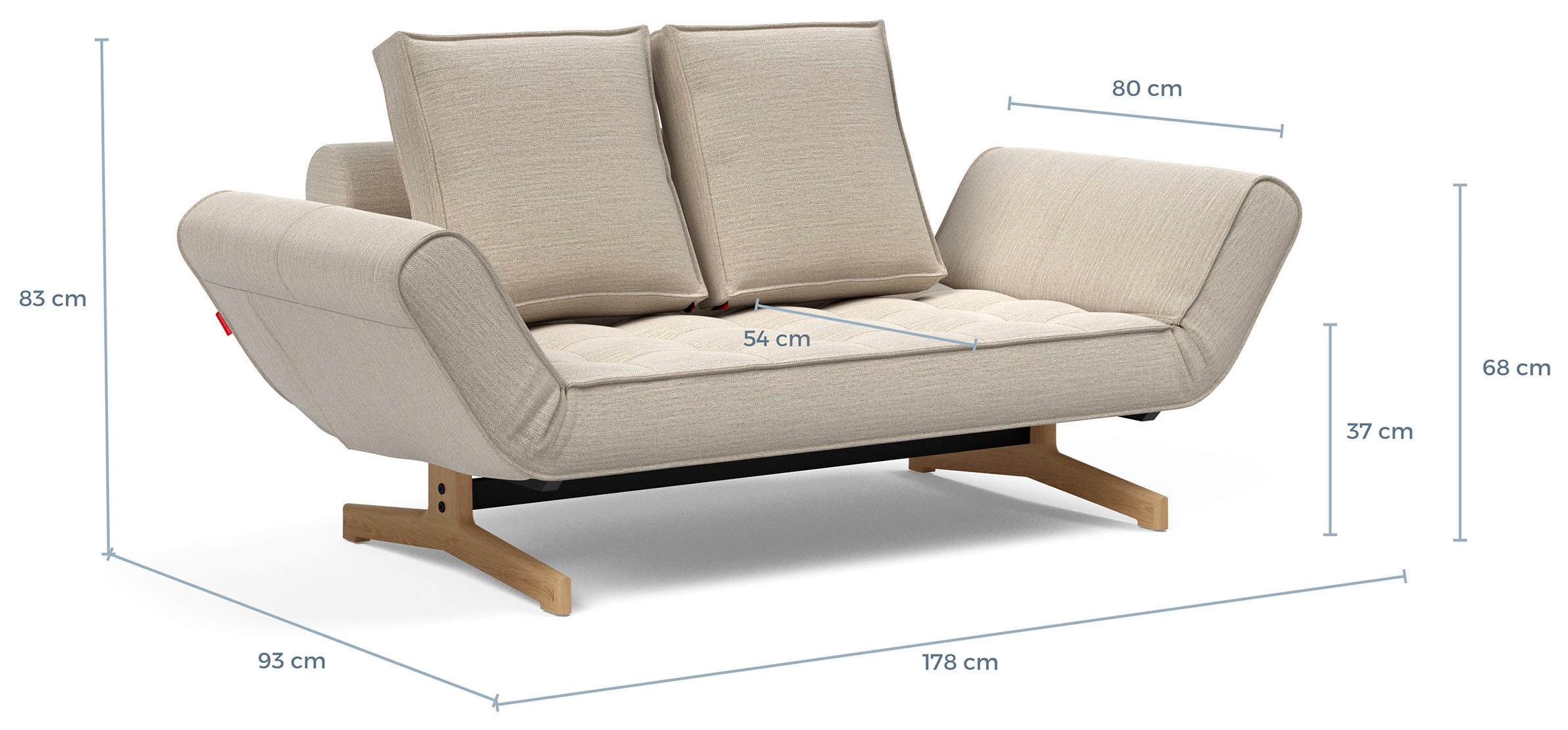 INNOVATION LIVING ™ 3-Sitzer »Ghia Schlafsofa, Couch mit Wohlfühl-Faktor« eine große Liegefläche mit geringer Stellfläche, beidseitig abklappbar