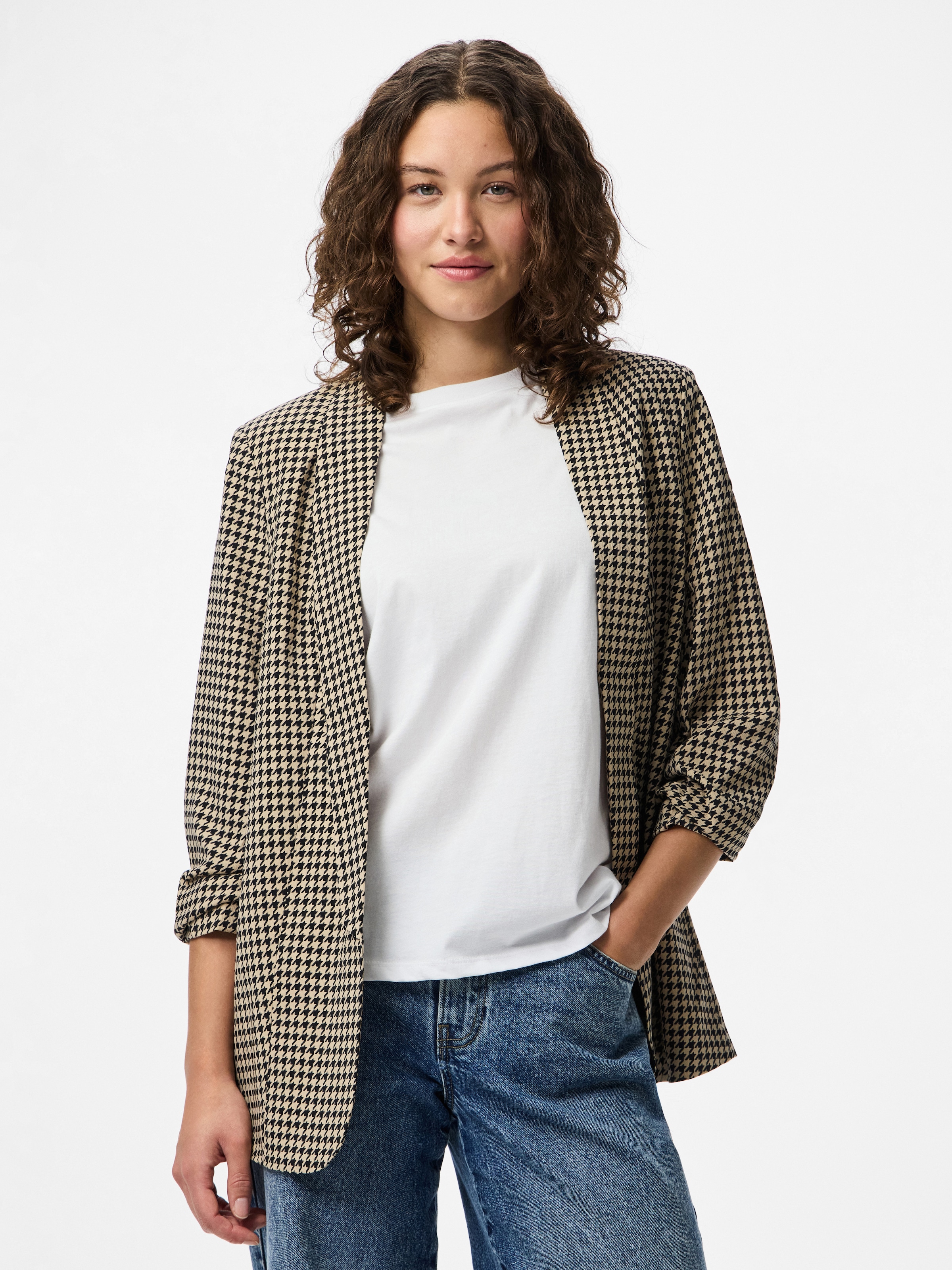 pieces Blusenblazer »PCBOSELLA 3/4 PRINTED BLAZER NOOS« mit 3/4 Ärmel