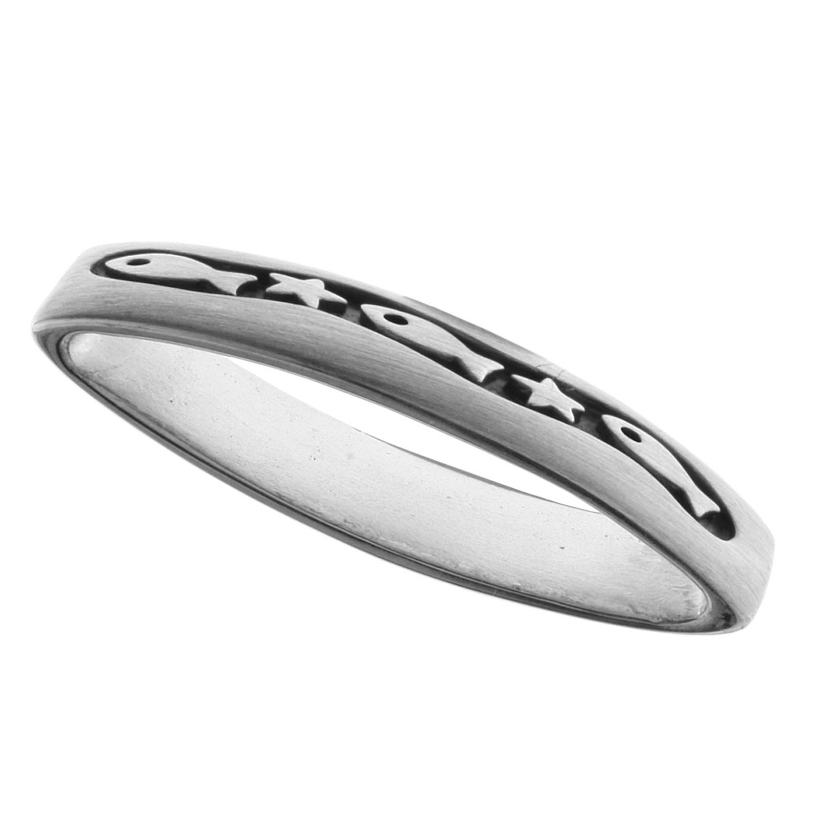 OSTSEE-SCHMUCK Kette mit Anhänger »- Fisch & Stern - Kautschukreif - Silber 925/000 -,«