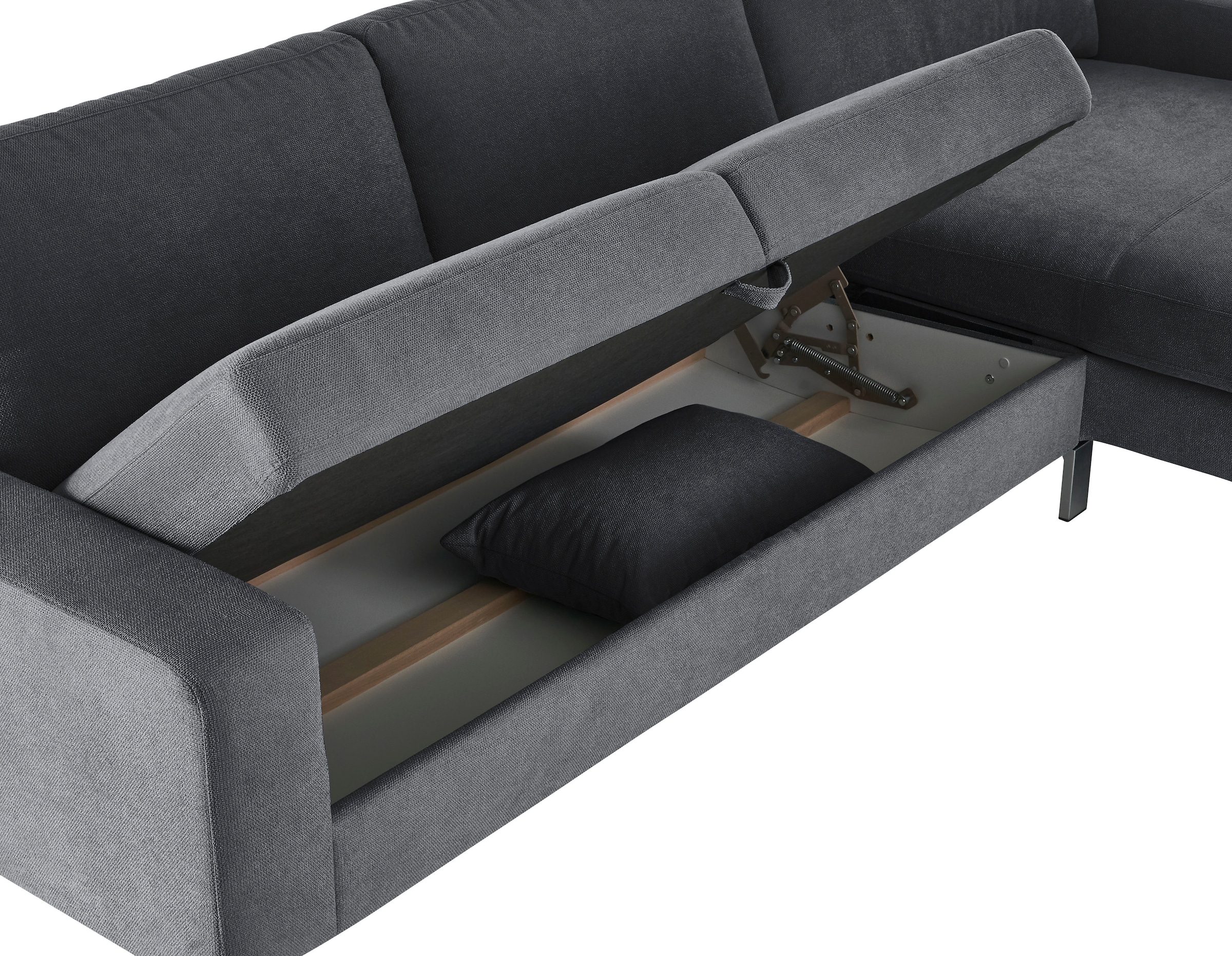 3C Candy Ecksofa »Lecce, wahlweise PUR-Schaumstoff oder Tonnentaschenfederkern«, Bett im 2,5-Sitzer, teilmotorische Schlaffunktion im Longchair, L-Form