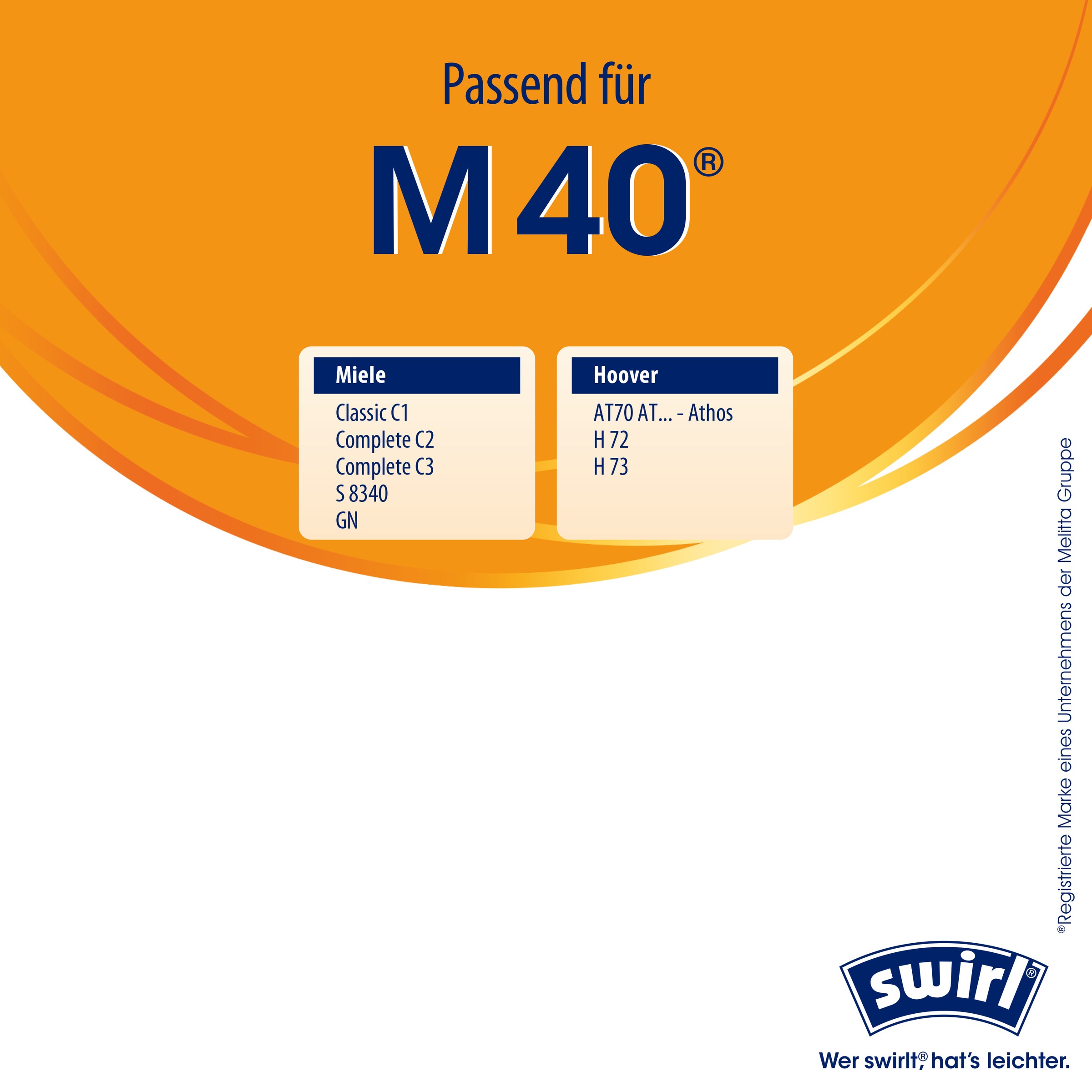 Swirl Staubsaugerbeutel »Swirl® M 40 EcoPor® XL Vorteilspack für Miele und Hoover«, (Packung, 11 St.)