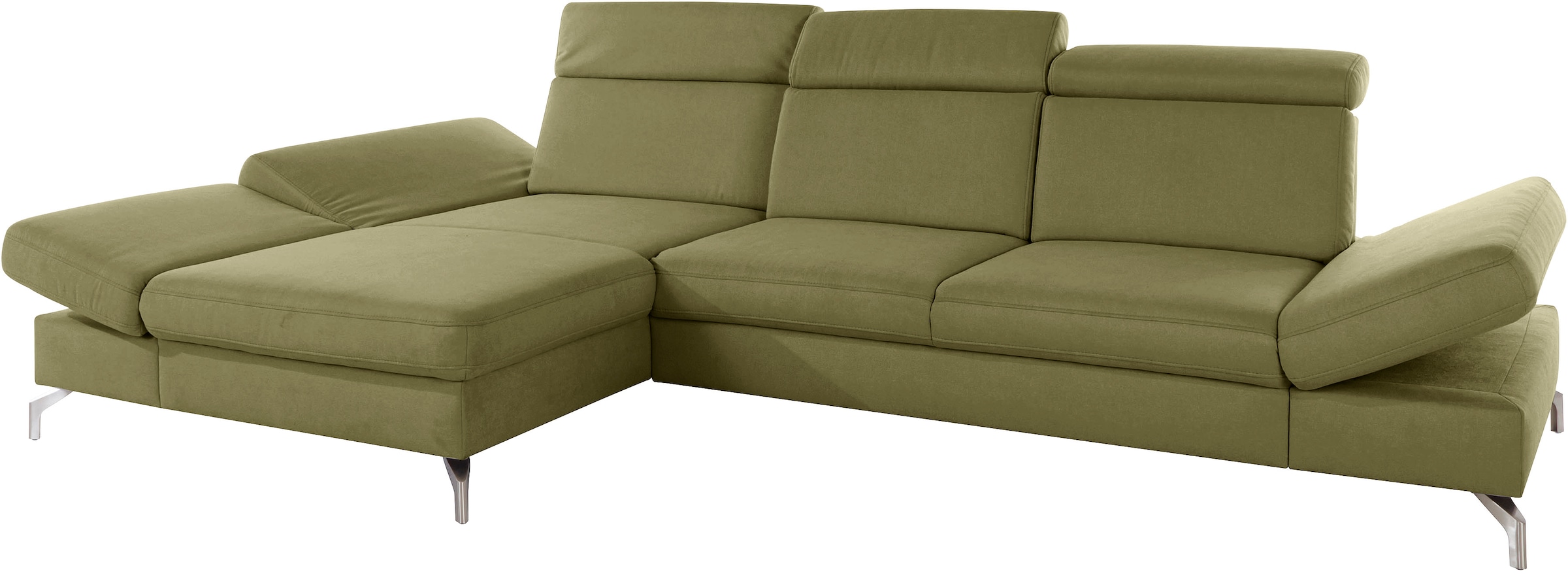 sit&more Ecksofa »Brisbane L-Form«, Fußhöhe 12 cm, inklusive Sitztiefen-, Armteil- und Kopfteilverstellung