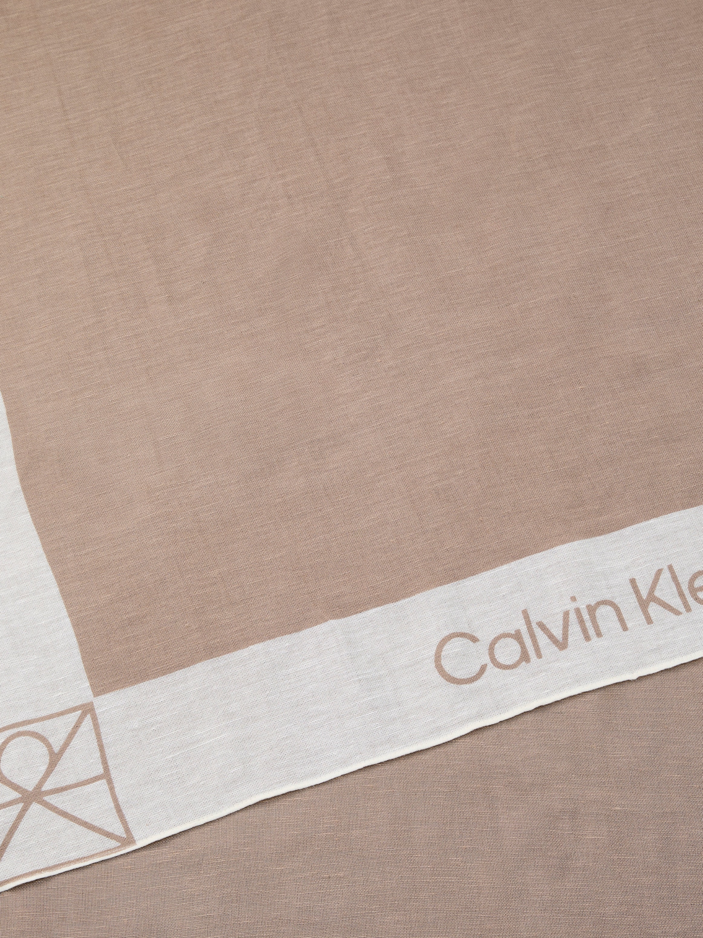 Calvin Klein Modetuch »LINEN BLEND EMBLEM PAREO SCARF« Mit Farbkontrasten