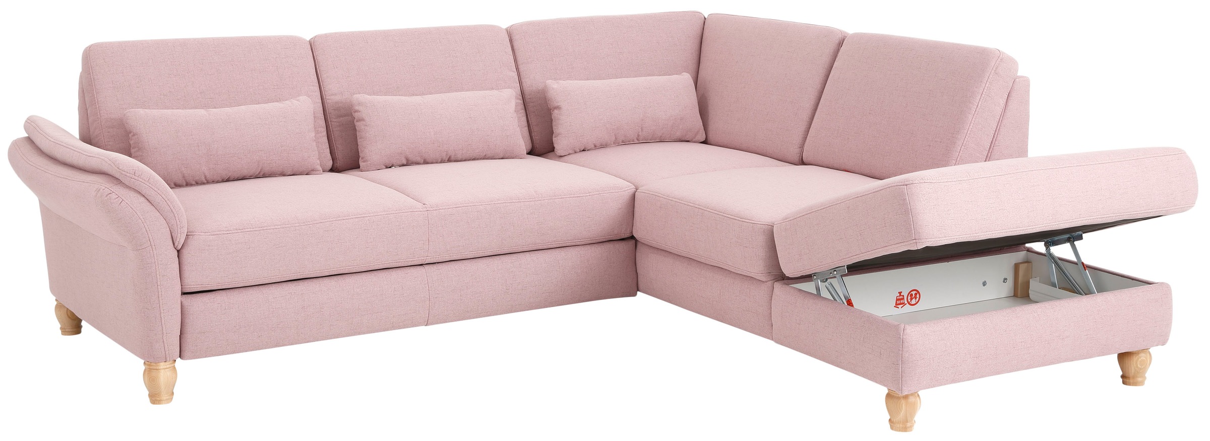 Home affaire Ecksofa »Palace L-Form«, incl. Sitztiefenverstellung, wahlweise mit Bettfunktion und Stauraum