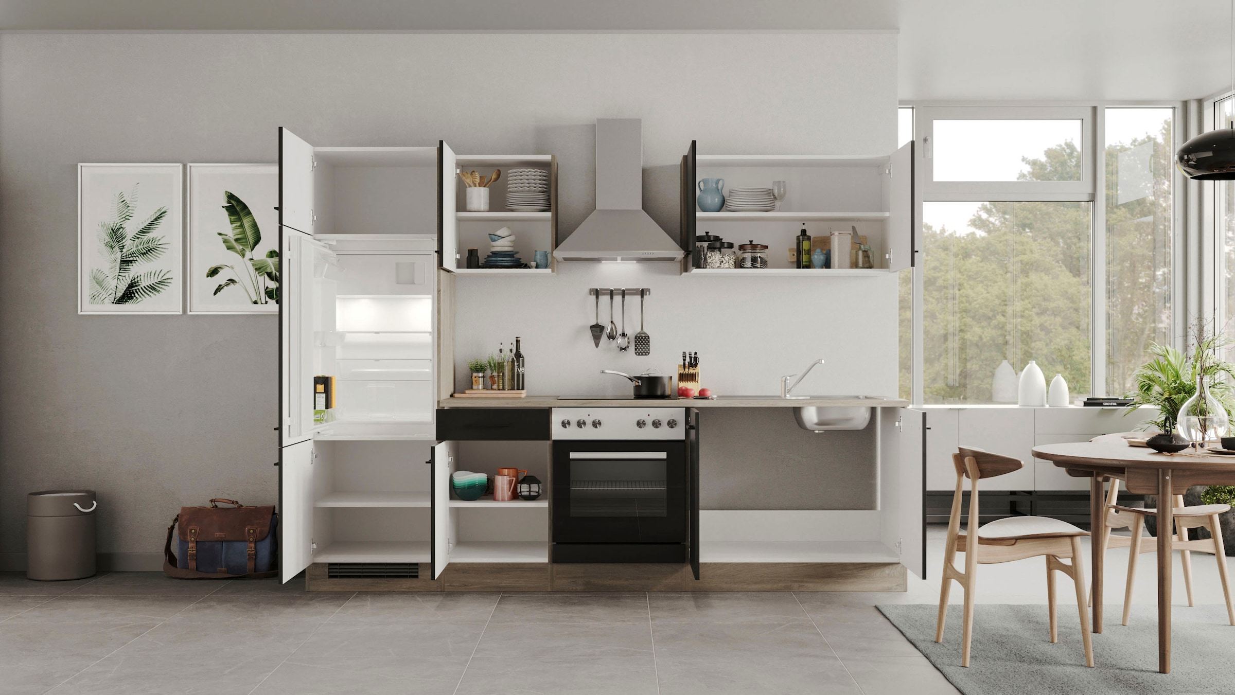 Flex-Well Küche »Capri«, mit und ohne E-Geräten erhältlich, Gesamtbreite 270 cm