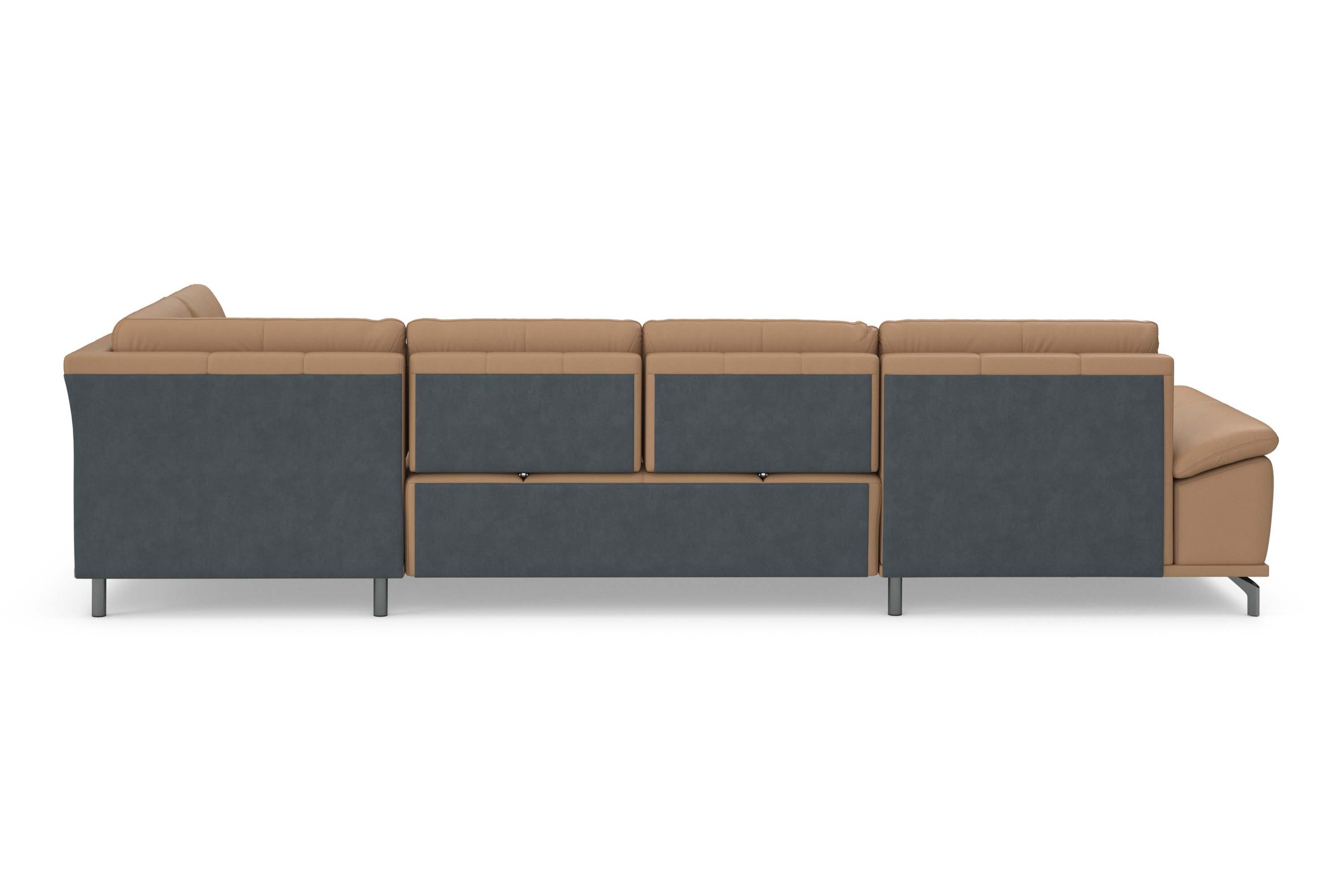 Places of Style Wohnlandschaft »Costello U-Form, mit Sitztiefenverstellung, Armteilverstellung und«, 3 Nierenkissen, optional Bettfunktion und Bettkasten