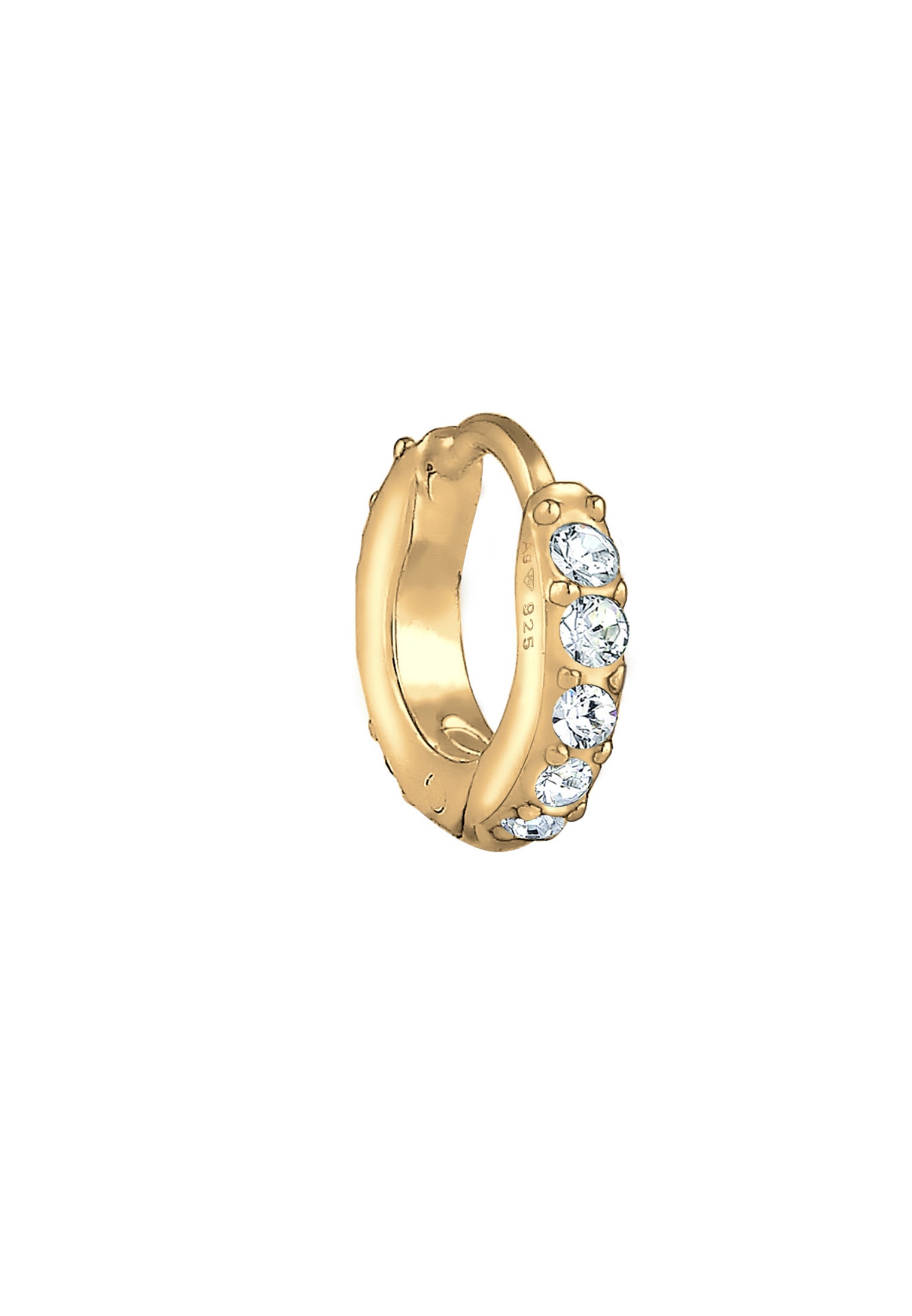 Elli Paar Creolen »Ohrringe Single Creole Kristalle 925 Silber«