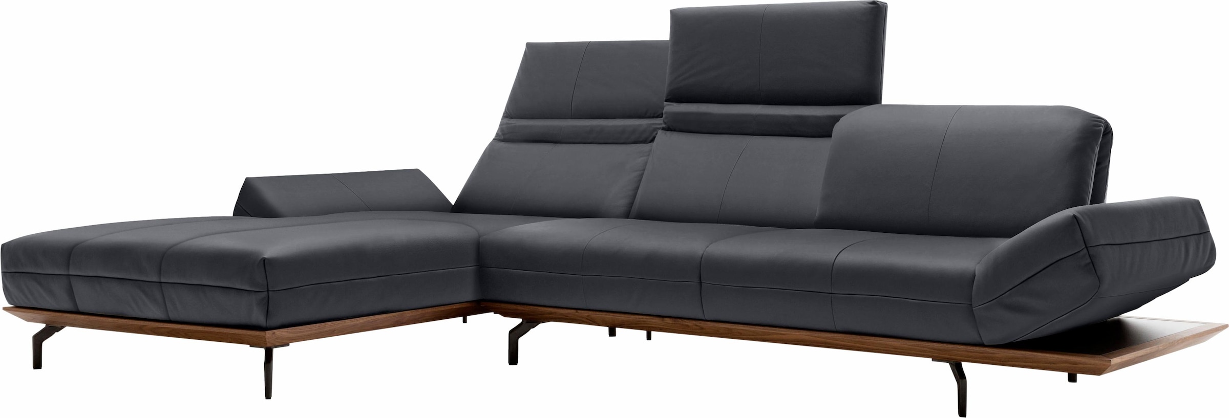 Creation BY ROLF BENZ Ecksofa »CR.420, Designecksofa, L-Form«, in 2 Qualitäten, Holzrahmen in Eiche Natur oder Nußbaum, Breite 313 cm