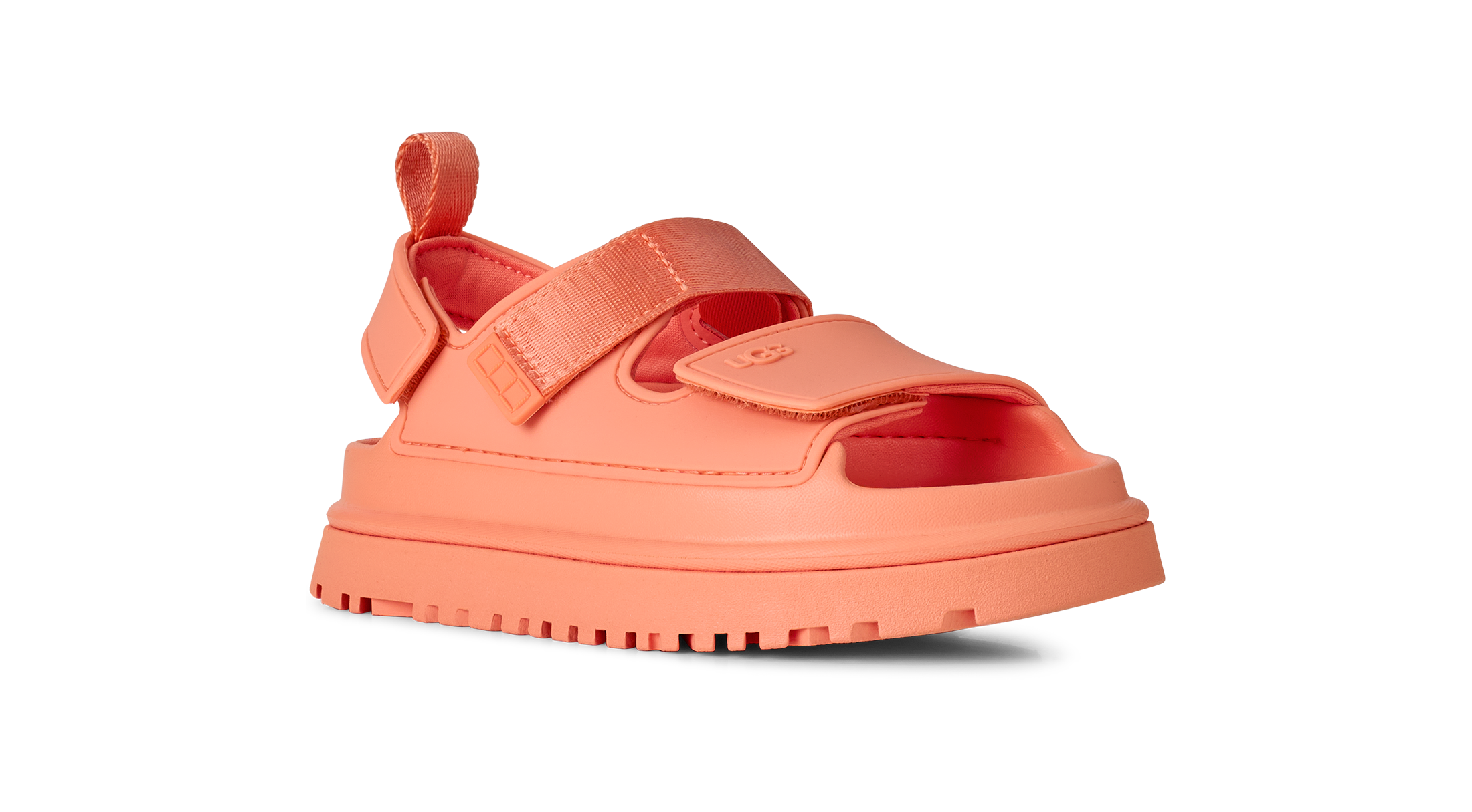 UGG Sandale »K GOLDENGLOW«  , Sommerschuh, Poolslides, Plateauabsatz, mit Klettverschluss