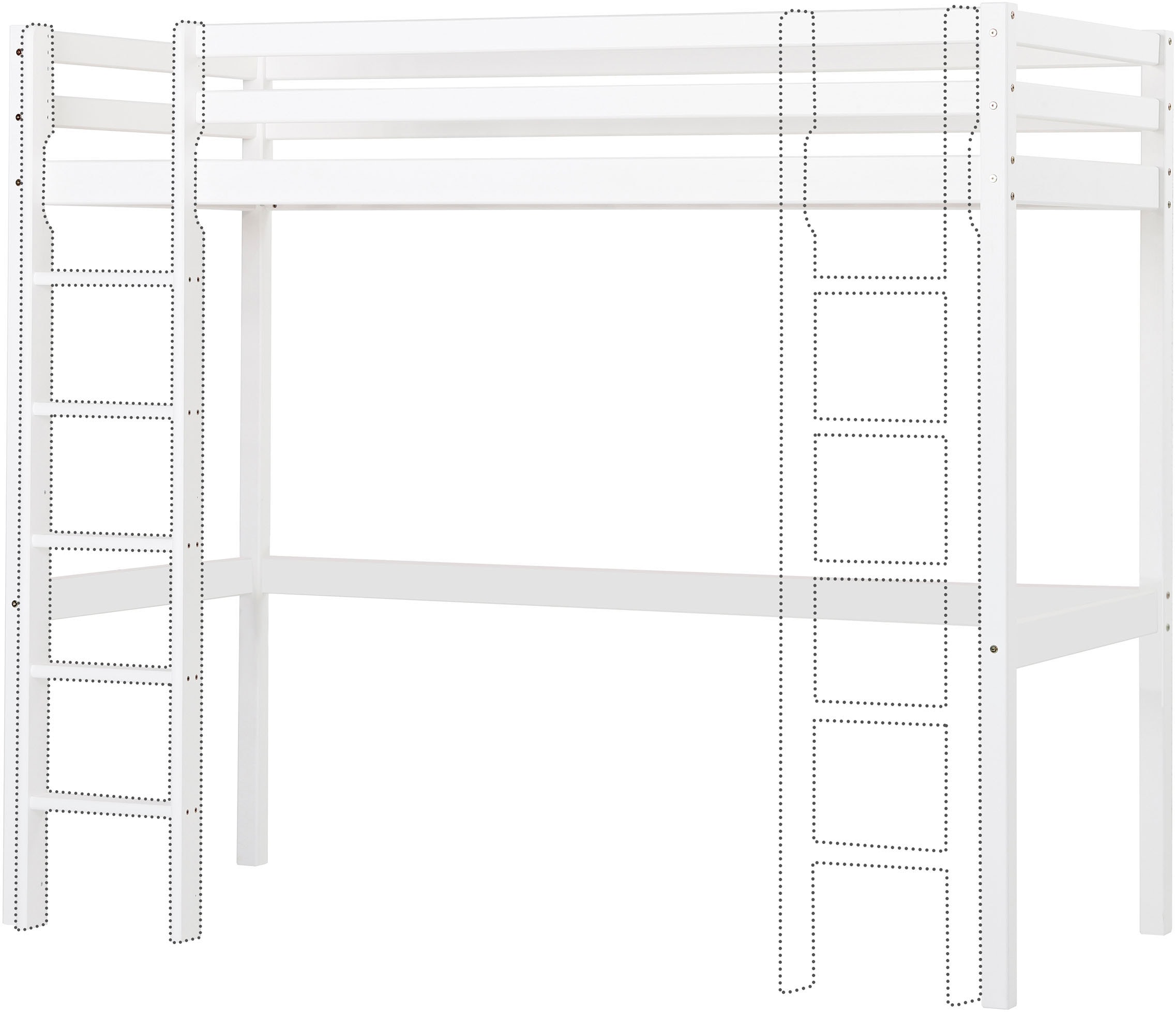 Hoppekids Hochbett »ECO Dream« 90x200 Massiv, umbaubar zum Einzelbett