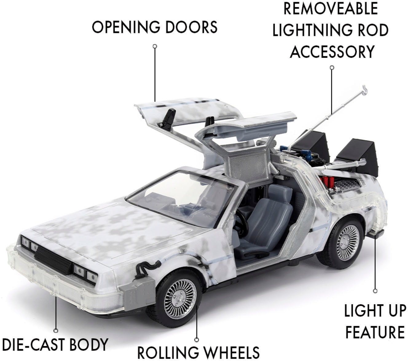 JADA Spielzeug-Auto »Time Machine BacktotheFuture Frost 1:24« mit Licht