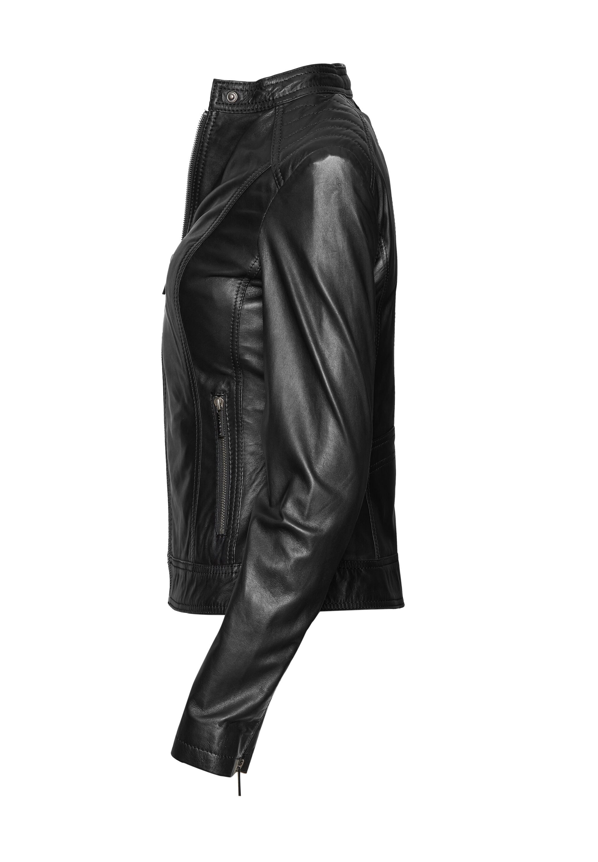 bugatti Lederjacke »bugatti Lederjacke« ohne Kapuze mit gesteppter Schulterpartie