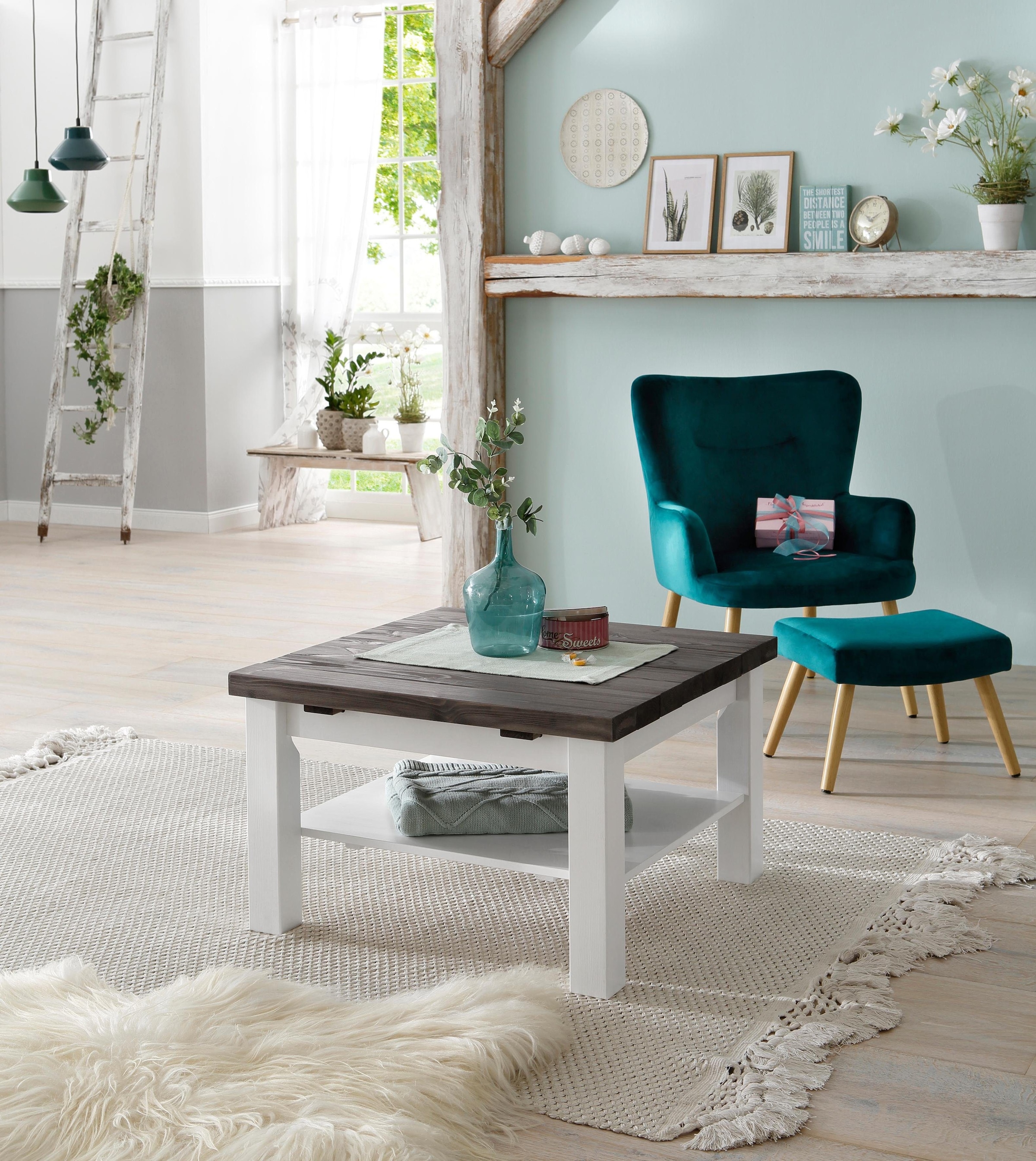 Home affaire Couchtisch »Antique«, aus massiver Kiefer, FSC® zertifiziert, Breite 77 cm