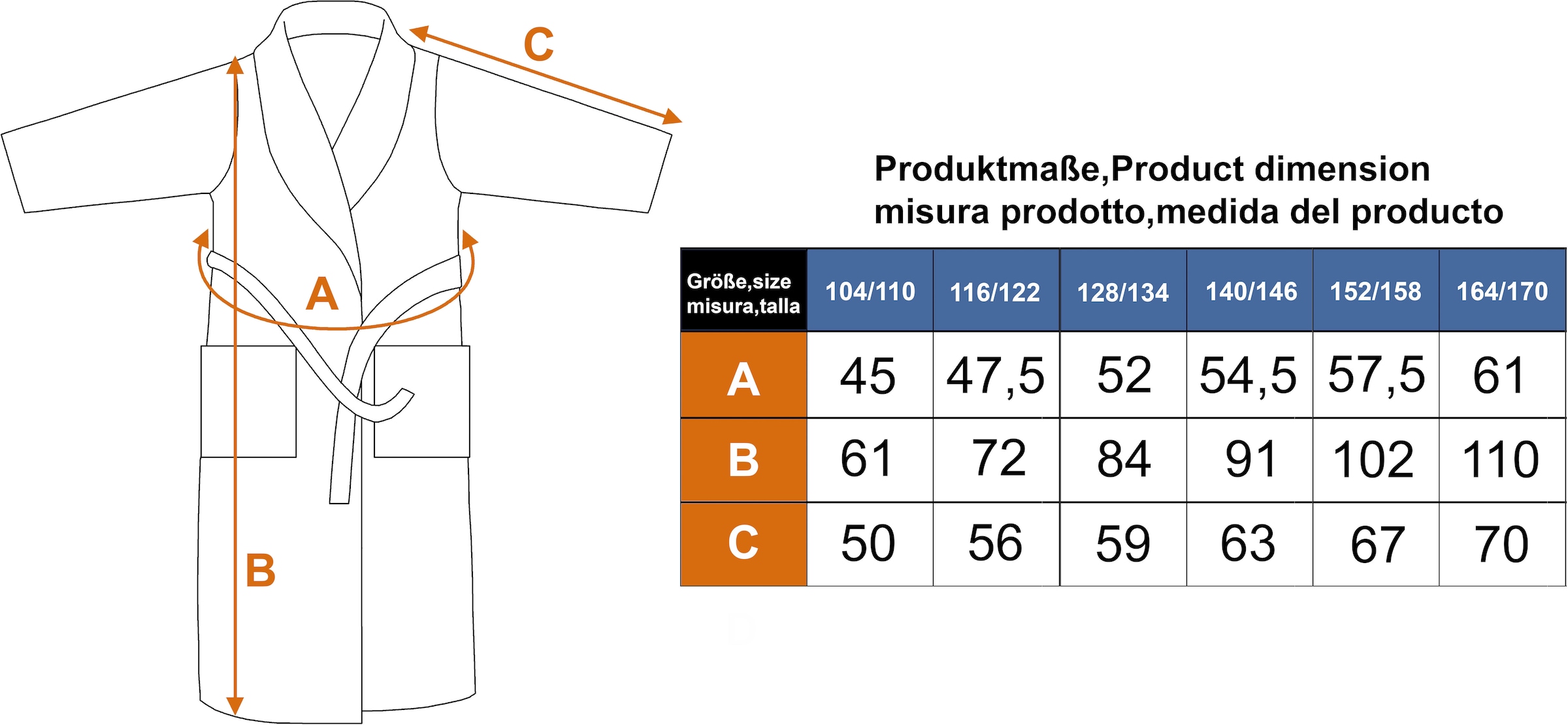 KangaROOS Kinderbademantel »Dalia, Ideal für Zuhause, Schwimmbad oder im Urlaub« 1 Stk. Uni-Farben mit Streifen