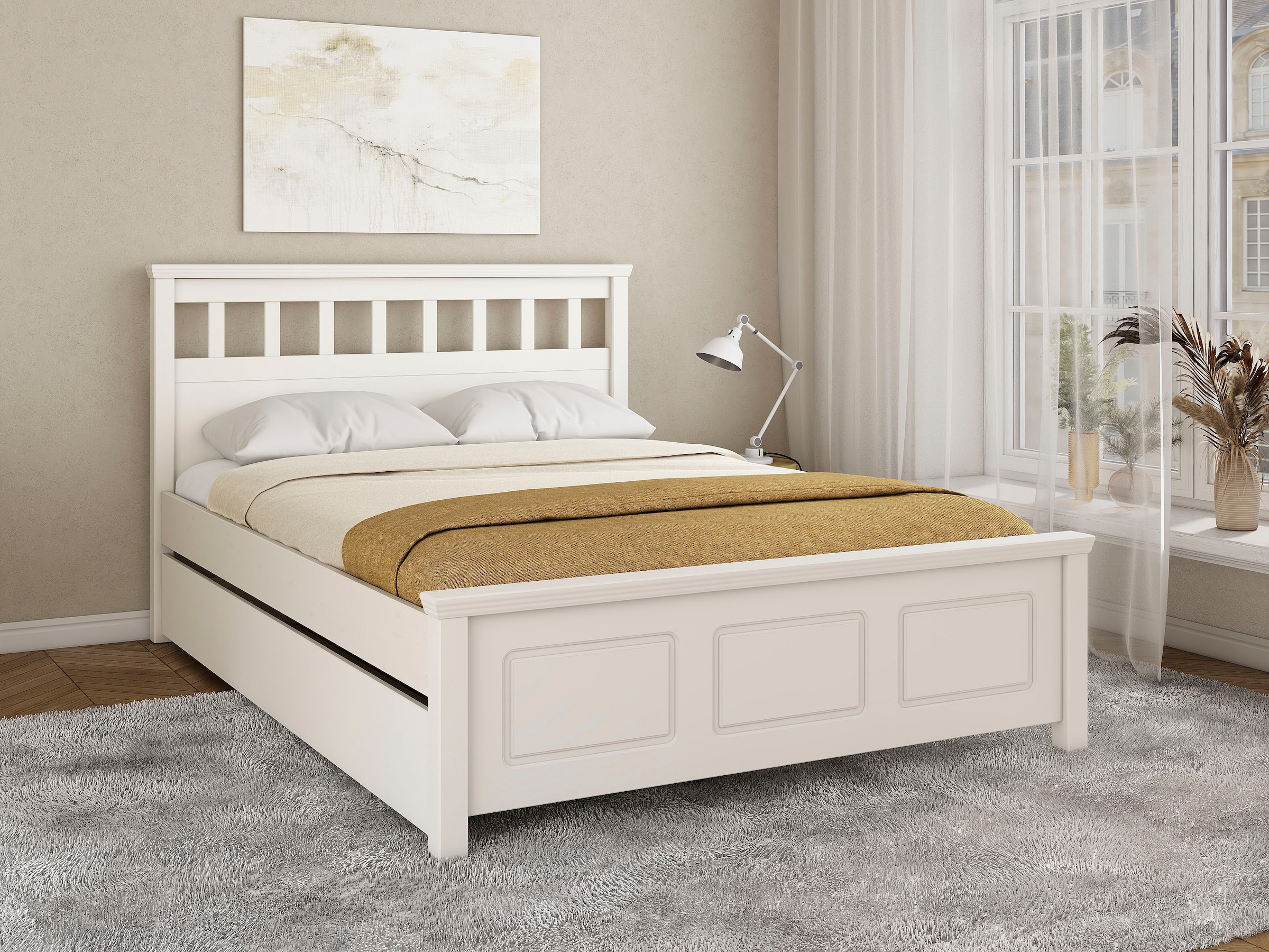 OTTO home Bett »Tillian, Bettgestell, Doppelbett, Bettkasten optional, Made in EU« Liegefläche 140x200cm,  aus massiver Kiefer in Kombination mit MDF, FSC®, inklusive Lattnerost