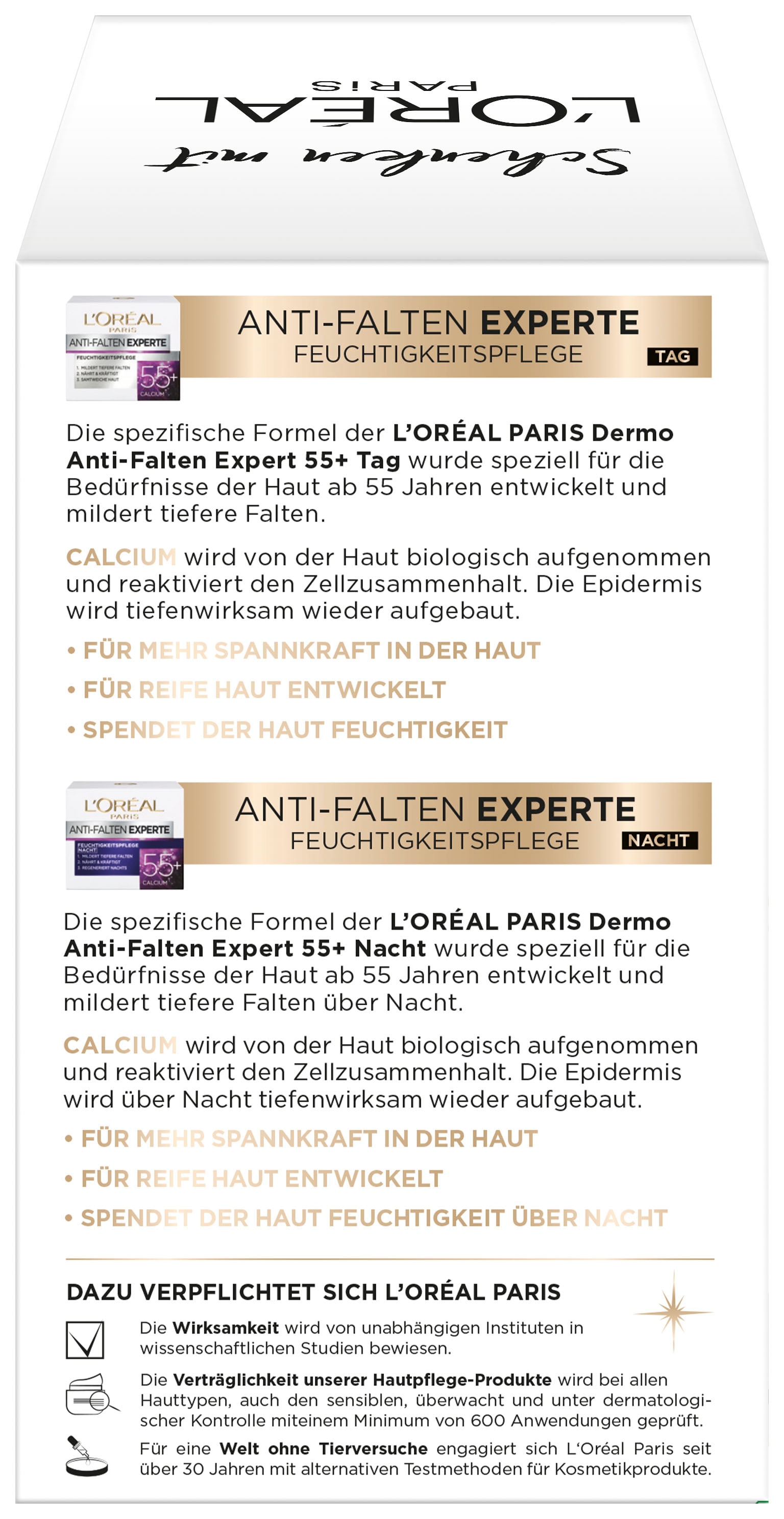 L'ORÉAL PARIS Gesichtspflege-Set »Anti-Falten Experte Duo« für reife Haut, mit Calcium, pflegend