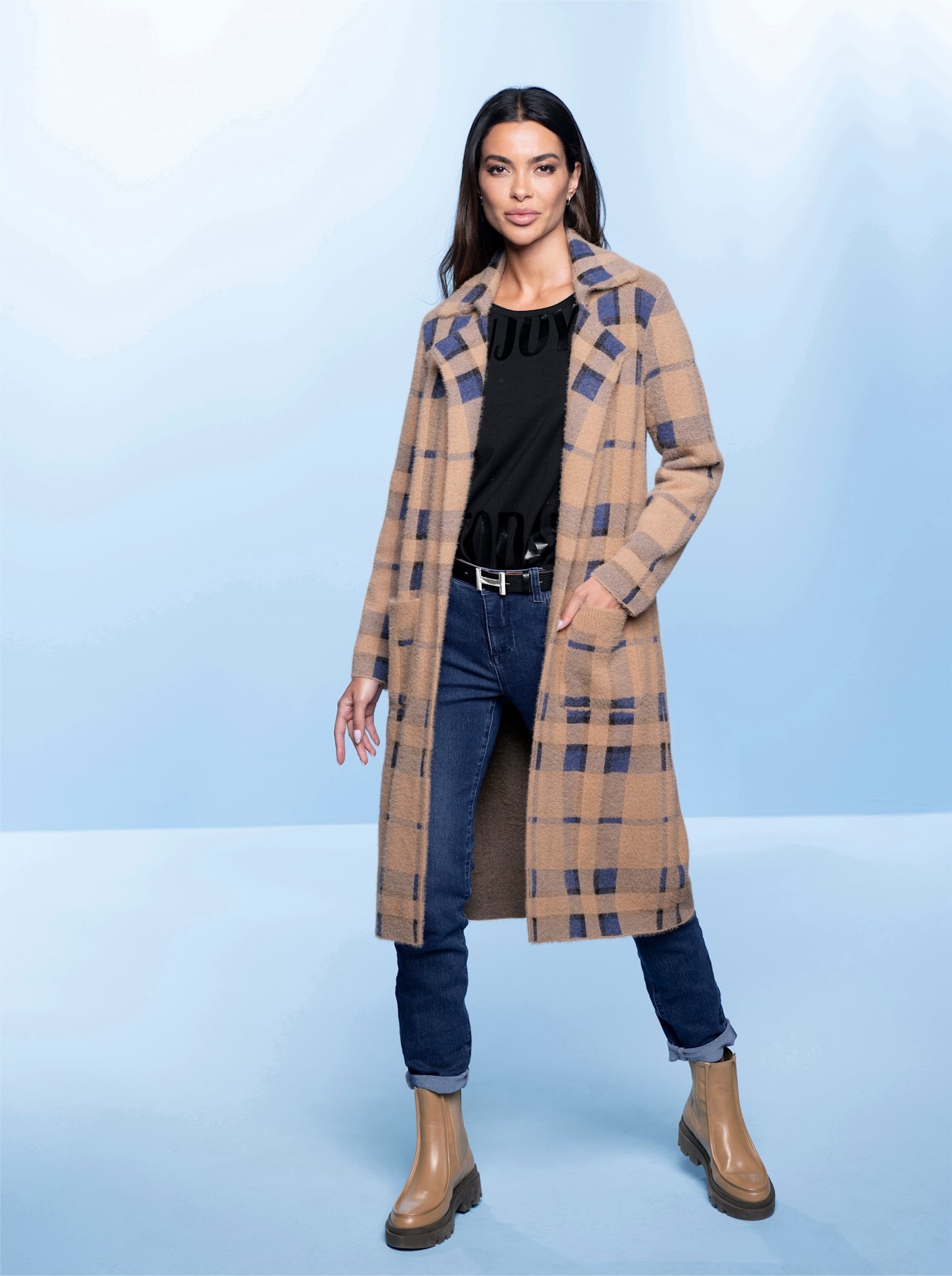 Heine Damen Strickjacke in blau, Größe 38