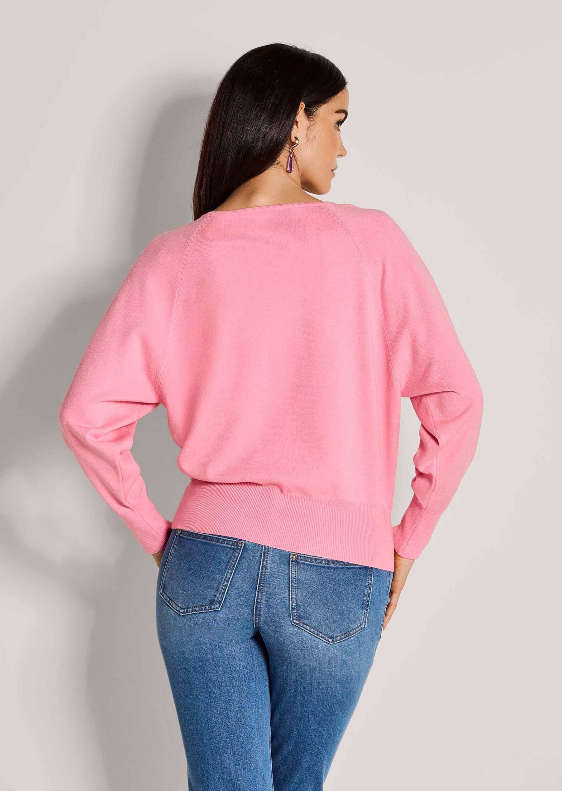 MADELEINE Longpullover »Pullover Basic Strickpullover mit Fledermausärmeln«