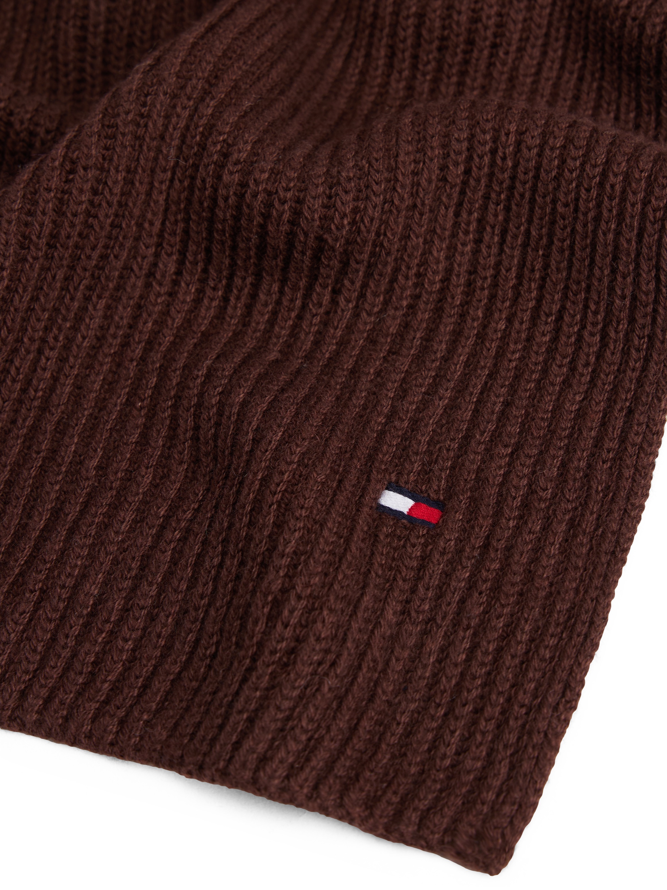 Tommy Hilfiger Strickschal »TH FLAG PIMA COTTON CASH SCARF«, mit Logostickerei, mit Kaschmiranteil Unisex