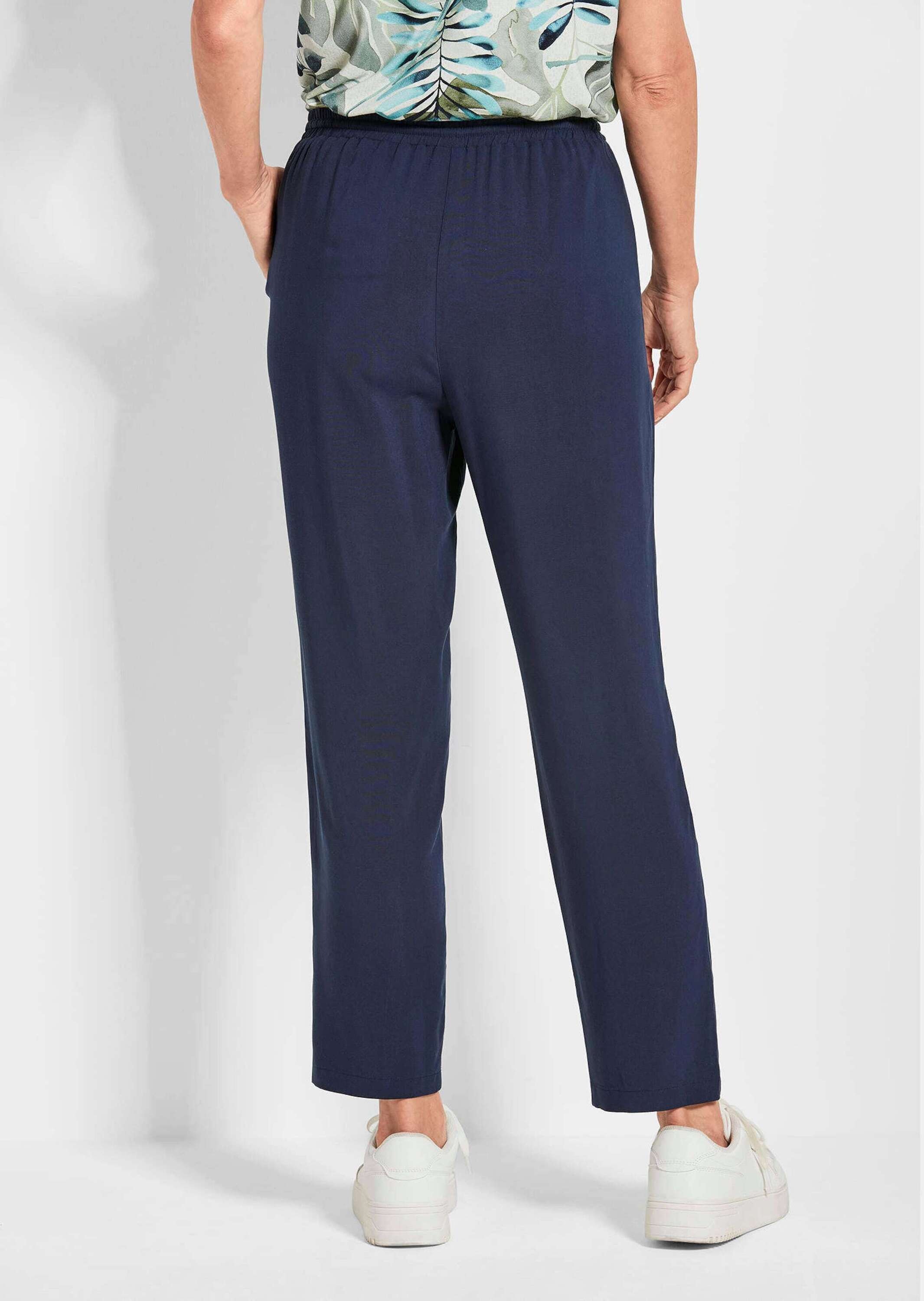 GOLDNER Schlupfhose »Kurzgröße Uni Blaue Stoffhose SARA«