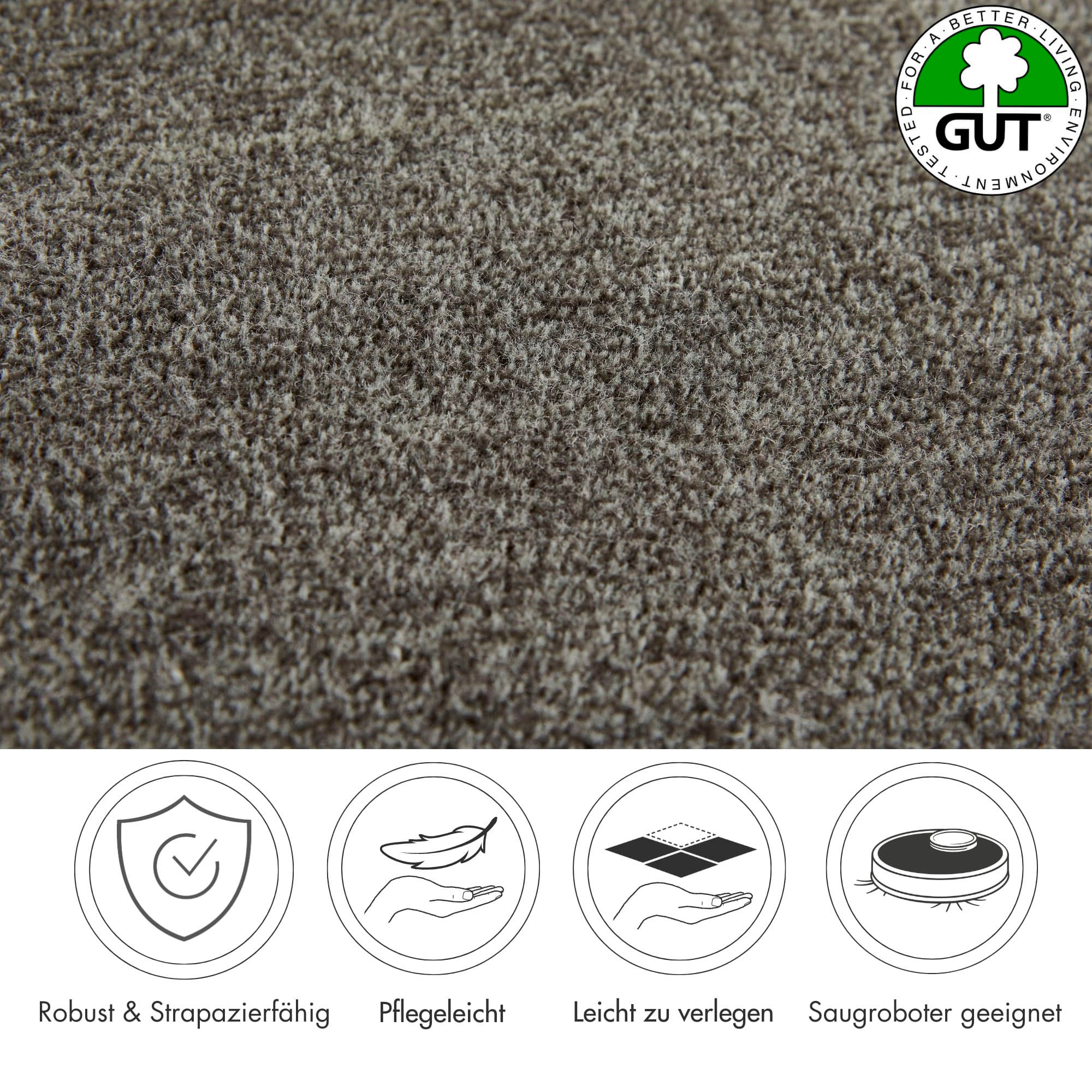 Andiamo Teppichboden »Catania, Velours, Made in Belgium«, rechteckig, 7,5 mm Höhe, meliert, Breite 400 cm oder 500 cm, strapazierfähig & pflegeleicht