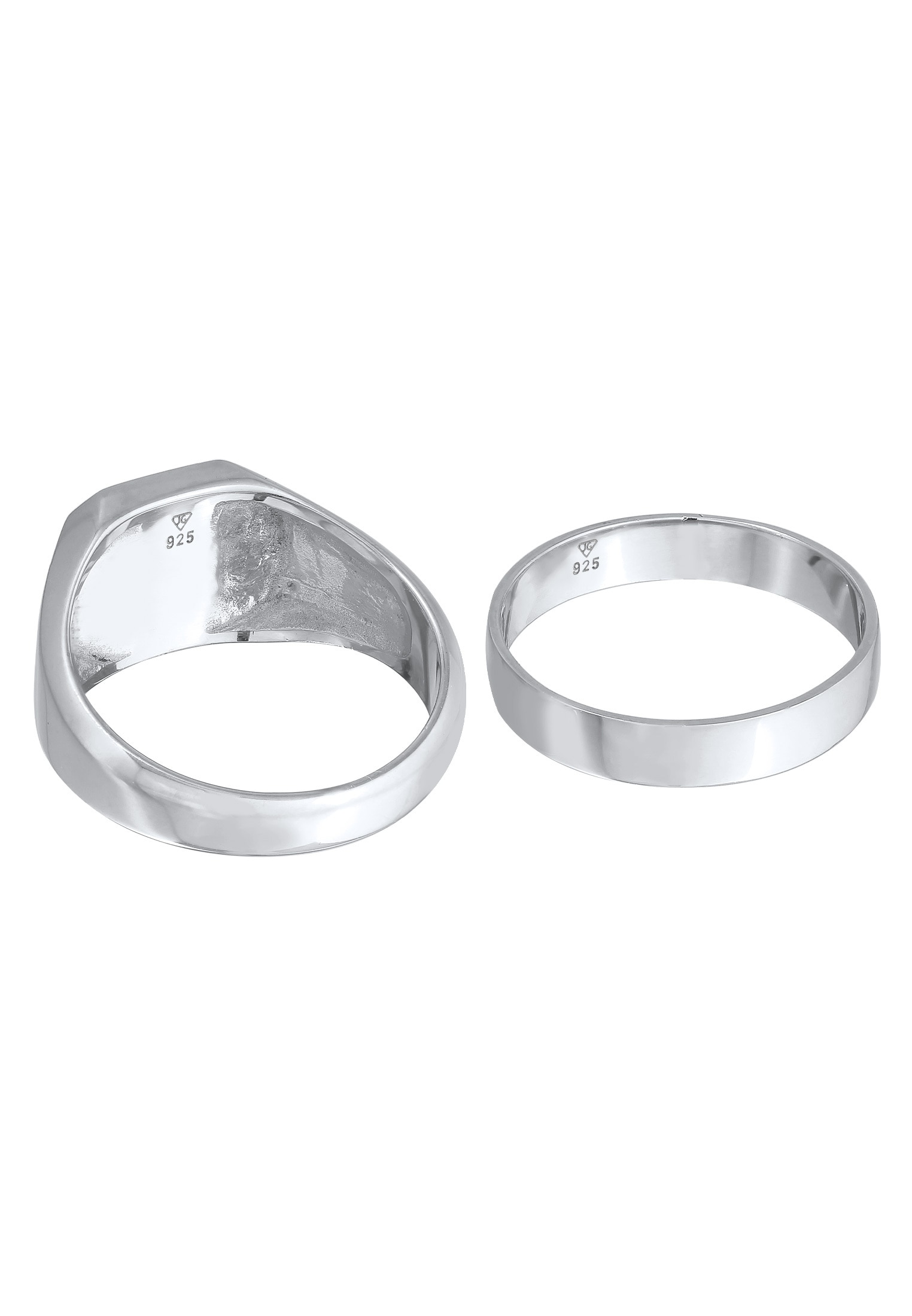 Kuzzoi Ring-Set »Ring Kuzzoi Siegelring Bandring Set 925 Silber«