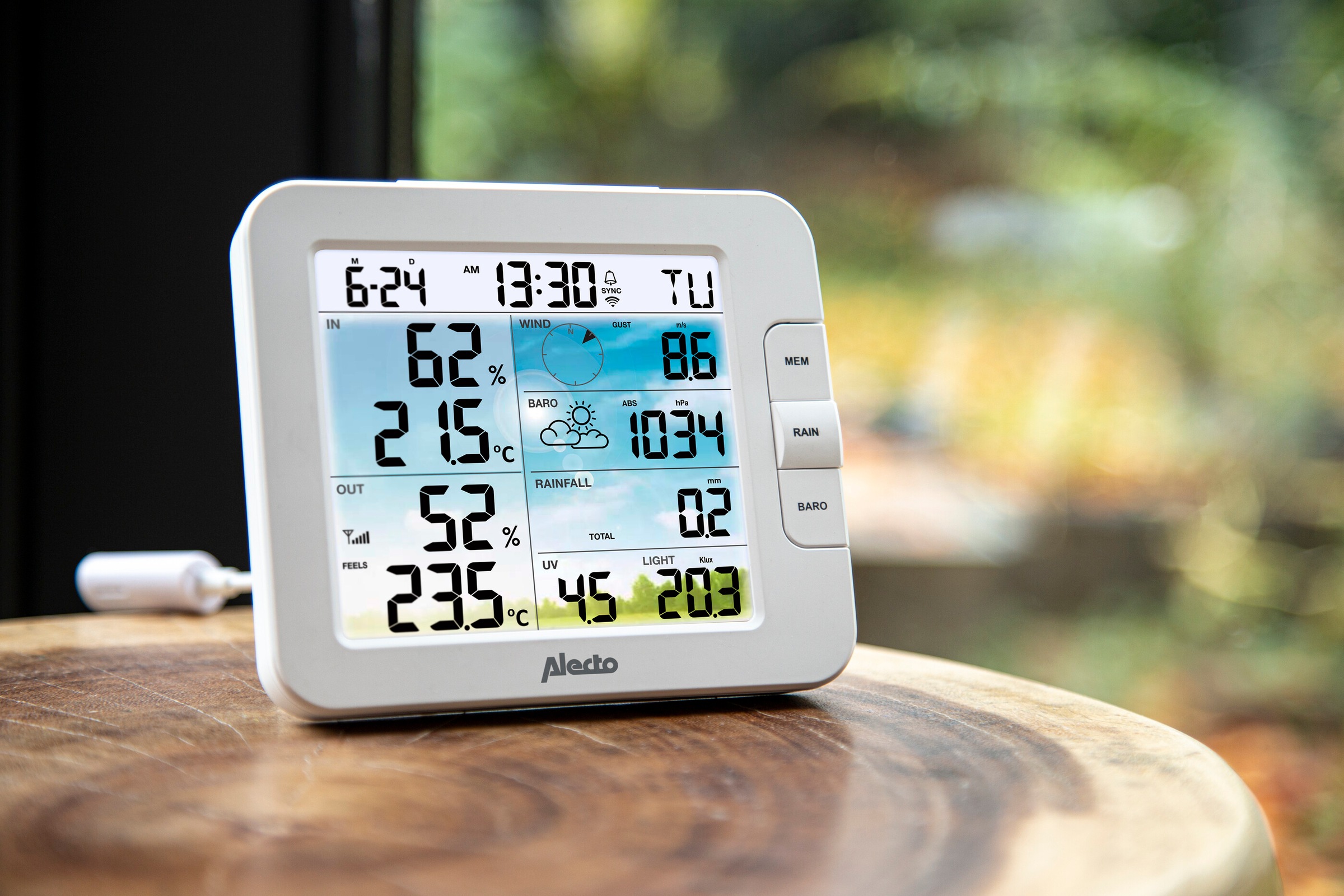 Alecto Wetterstation »WS5400«, (mit Außensensor), 7in1, Tuya/Smartlife-fähig