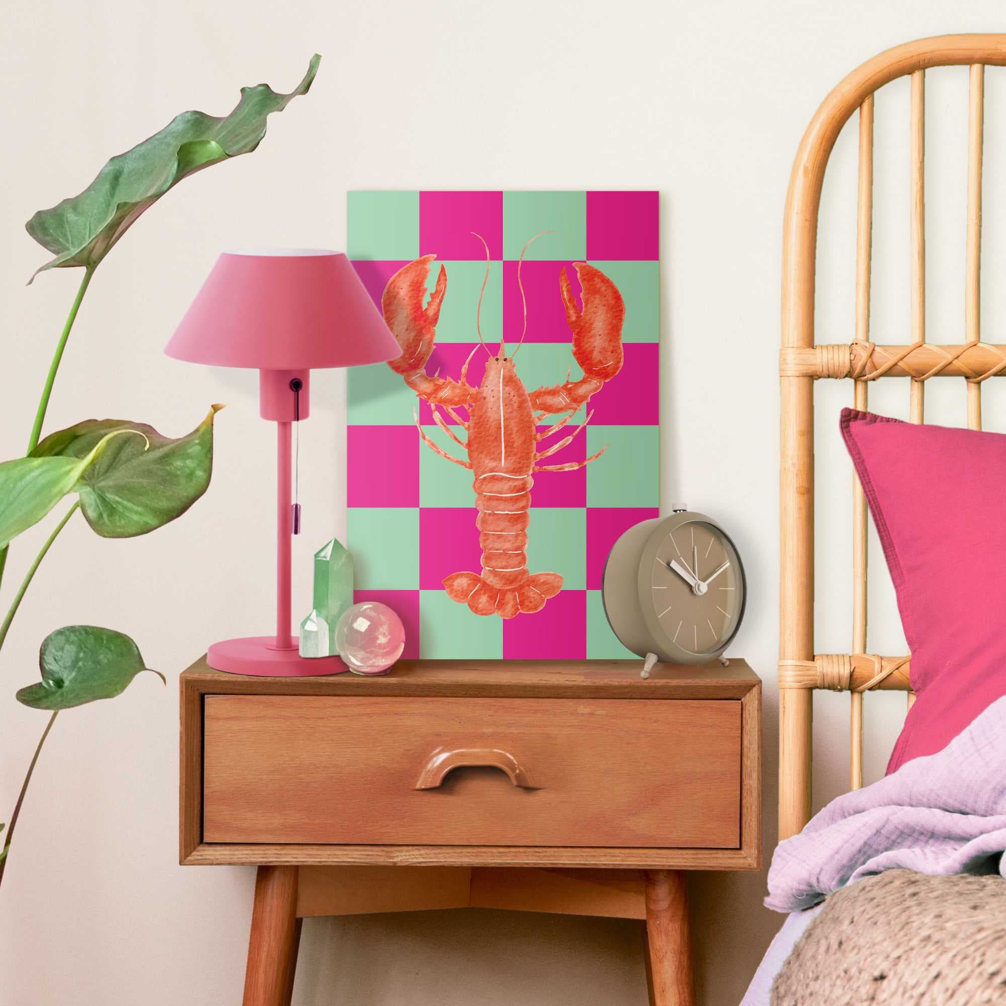 Reinders! Leinwandbild »Lobster Checkers«, Küche - Orange - Leinwand - Tiere - 20x30 cm
