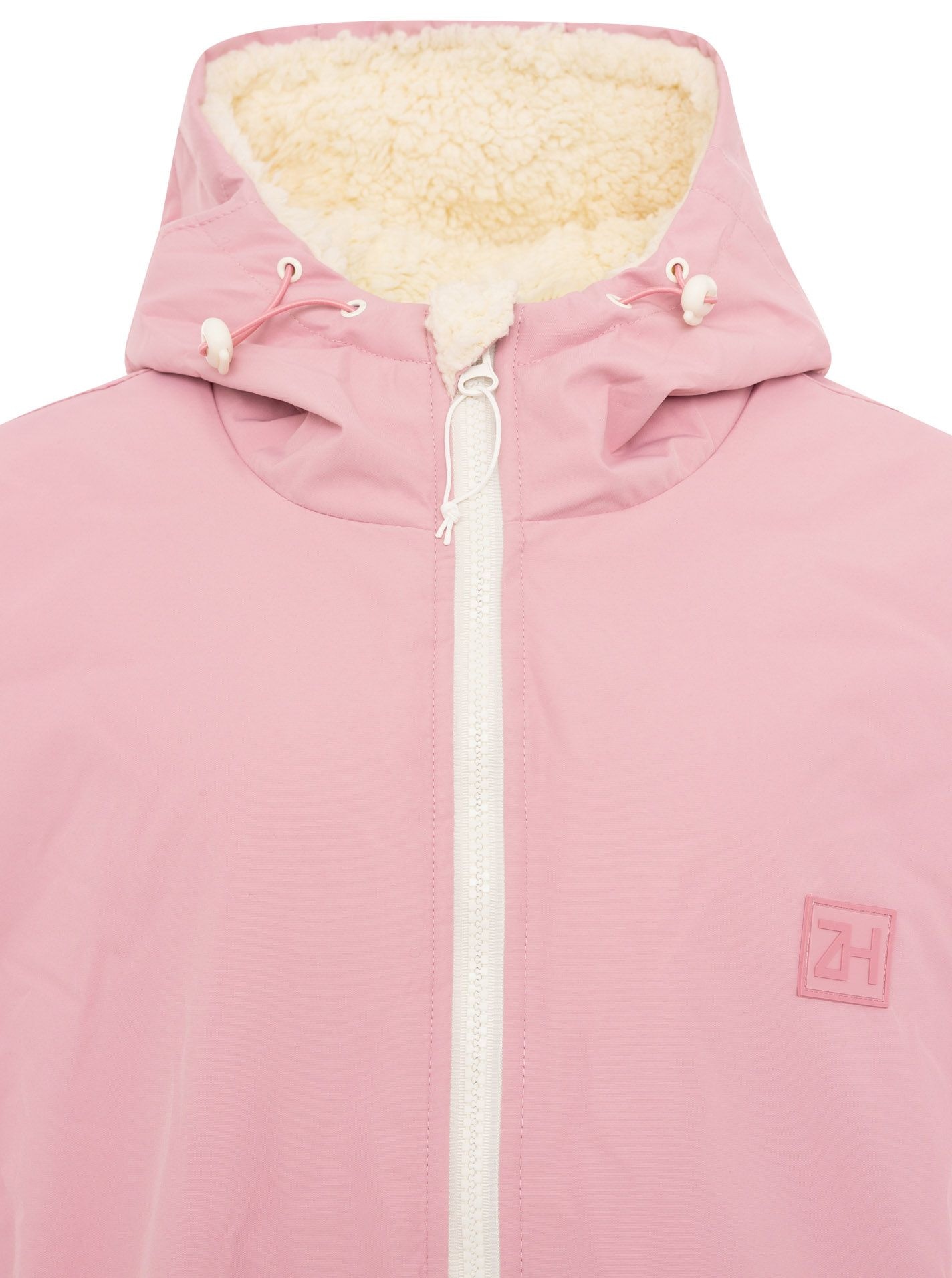 Zwillingsherz Kurzmantel »"Oversize Windjacke ZH"« seitliche Taschen, Kapuze, Reißverschluss, Teddy Futter