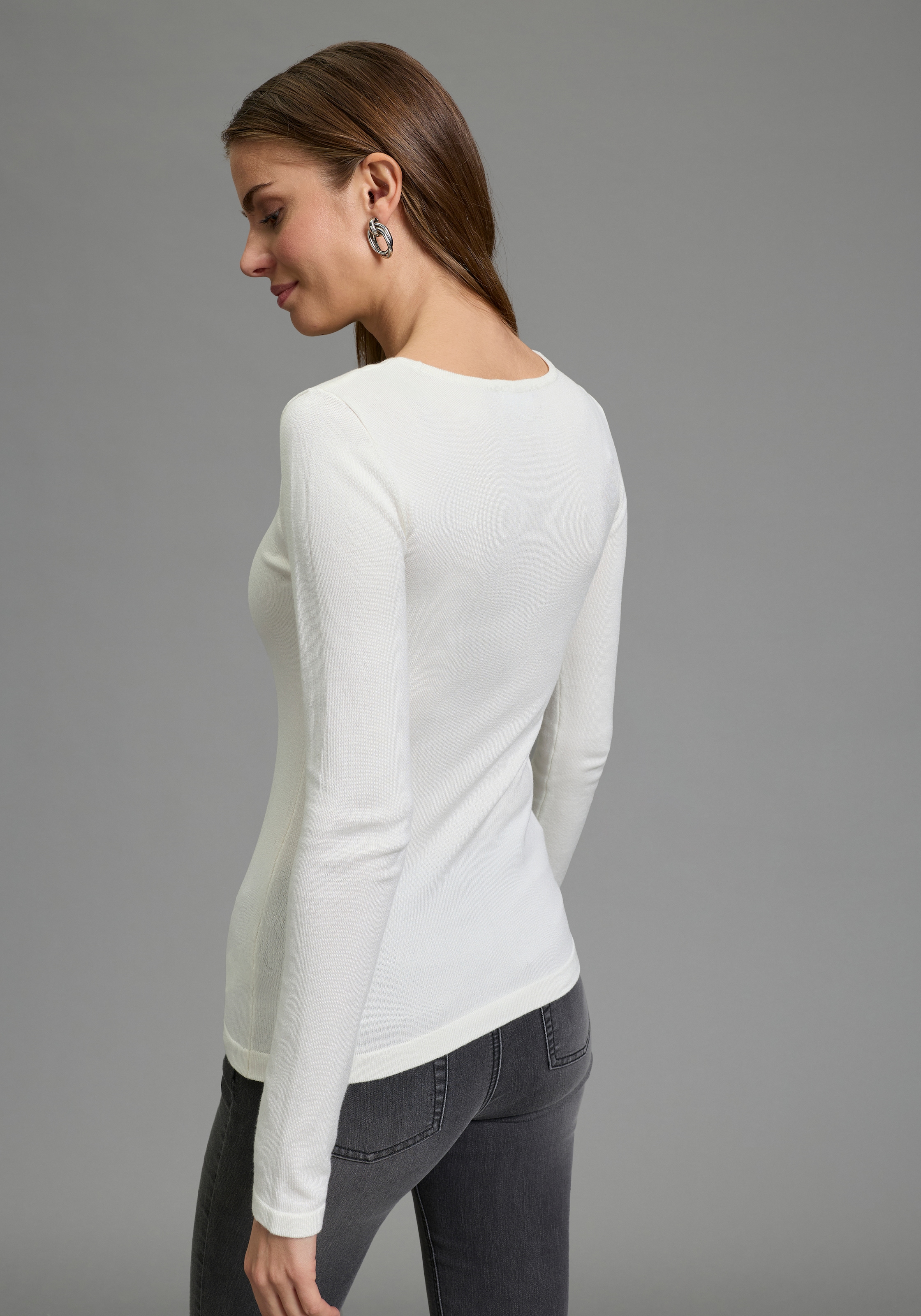 Melrose Strickpullover »aus leichtem Feinstrick« mit Cut-Out und süßem Knotendetail