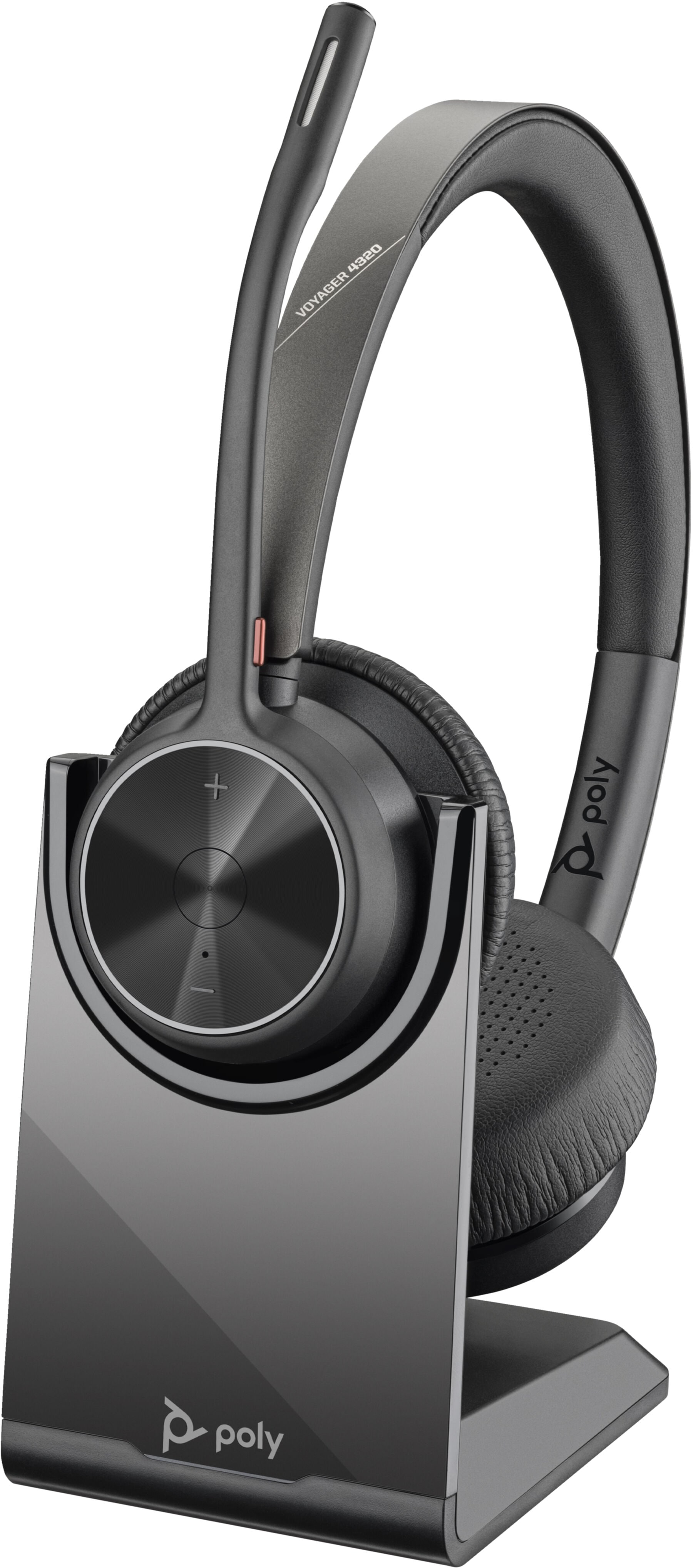 Hp Kopfhörer »Poly Voyager 4320 UC Stereo USB-A Headset +BT700 USB-A Adapter +Ladest« Bluetooth Freisprechfunktion Rauschunterdrückung...