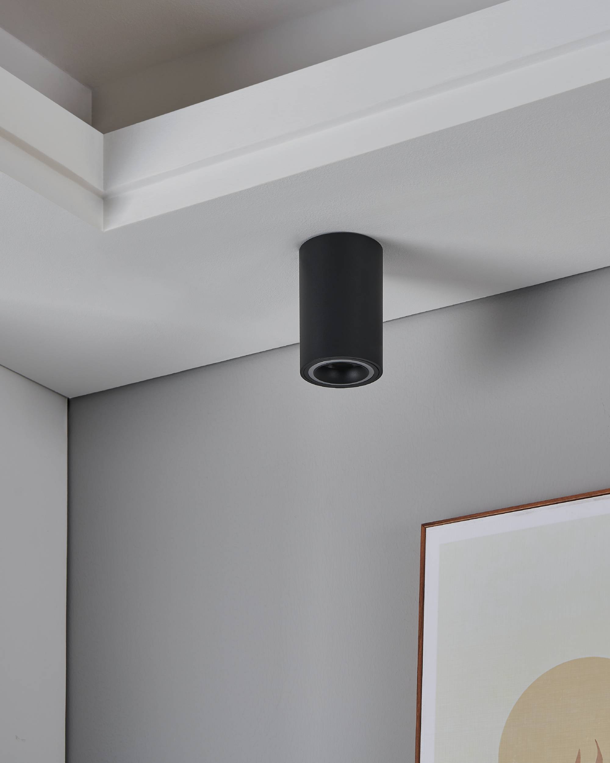 EGLO Aufbauleuchte »Carosso-Z Deckenlampe, ZigBee, App und Sprachsteuerung, dimmbar, Metal« GU10 1 Stk. Aufbauleuchte - H12 x Ø8 cm - schwarz - 1X4,9W inkl.