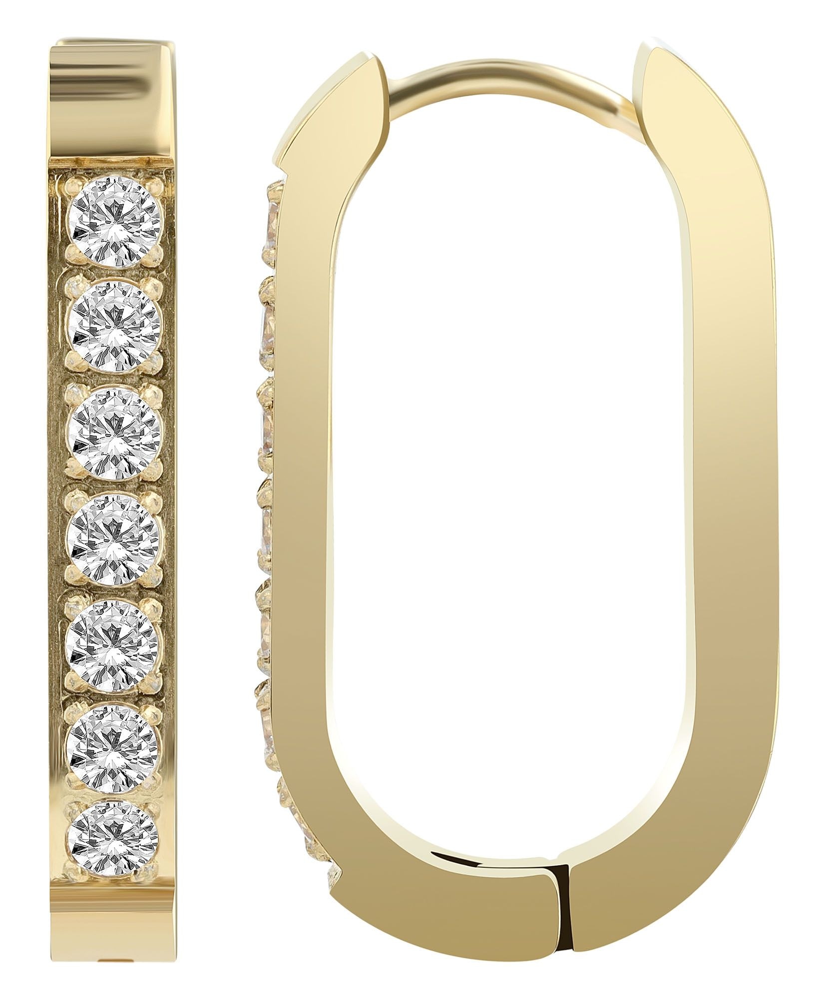 Adelia´s Paar Creolen »Damen Ohrringe ¿ Klappcreole aus Edelstahl«