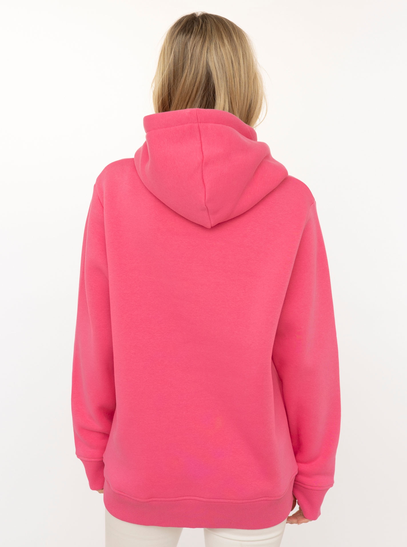 Zwillingsherz Hoodie »"Love Yourslef"«, runde große Frontstickerei, farbige Kordel, Kängurutasche
