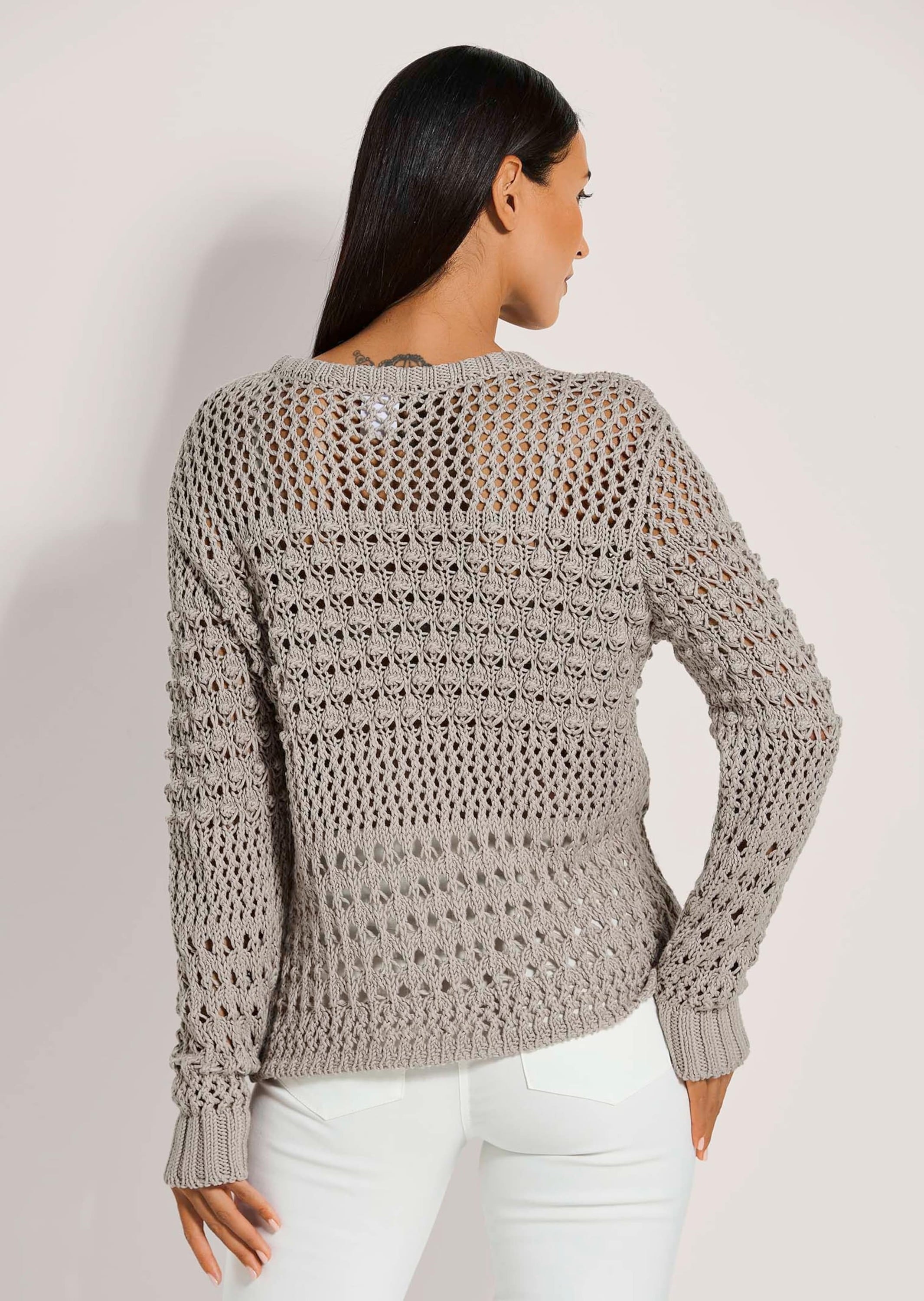MADELEINE Longpullover »Pullover Pullover mit Ajour-Muster«