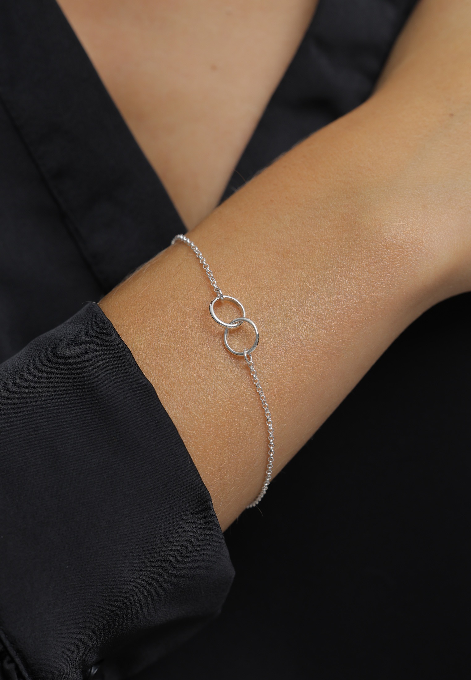 Elli Armkette »Armband Kreis Rund Verbunden 925 Sterling Silber«