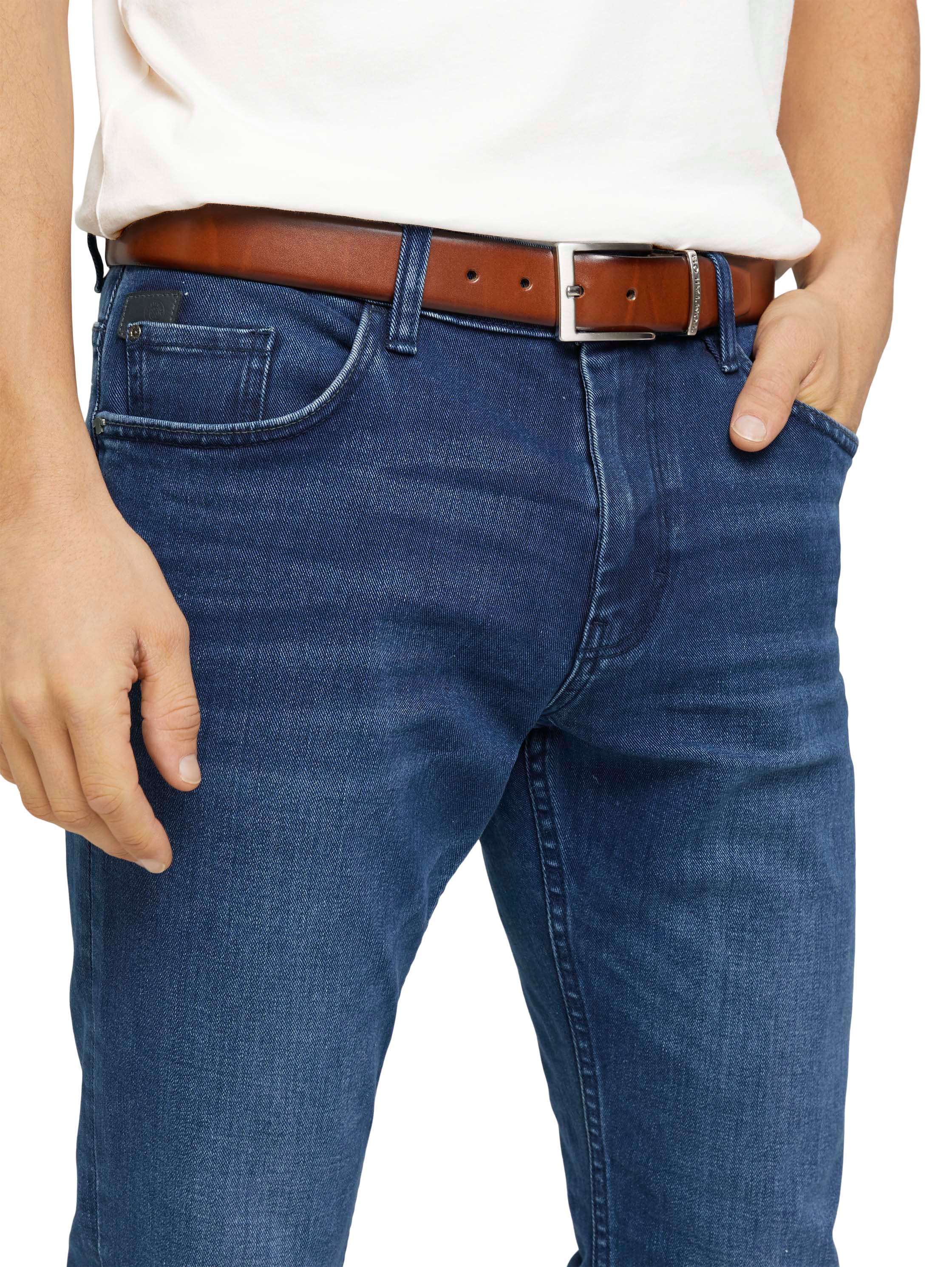 TOM TAILOR Ledergürtel »TTBILL«, 3.5 cm breiter Herrengürtel, Freizeit- und Anzugsgürtel, bis Gr. 120