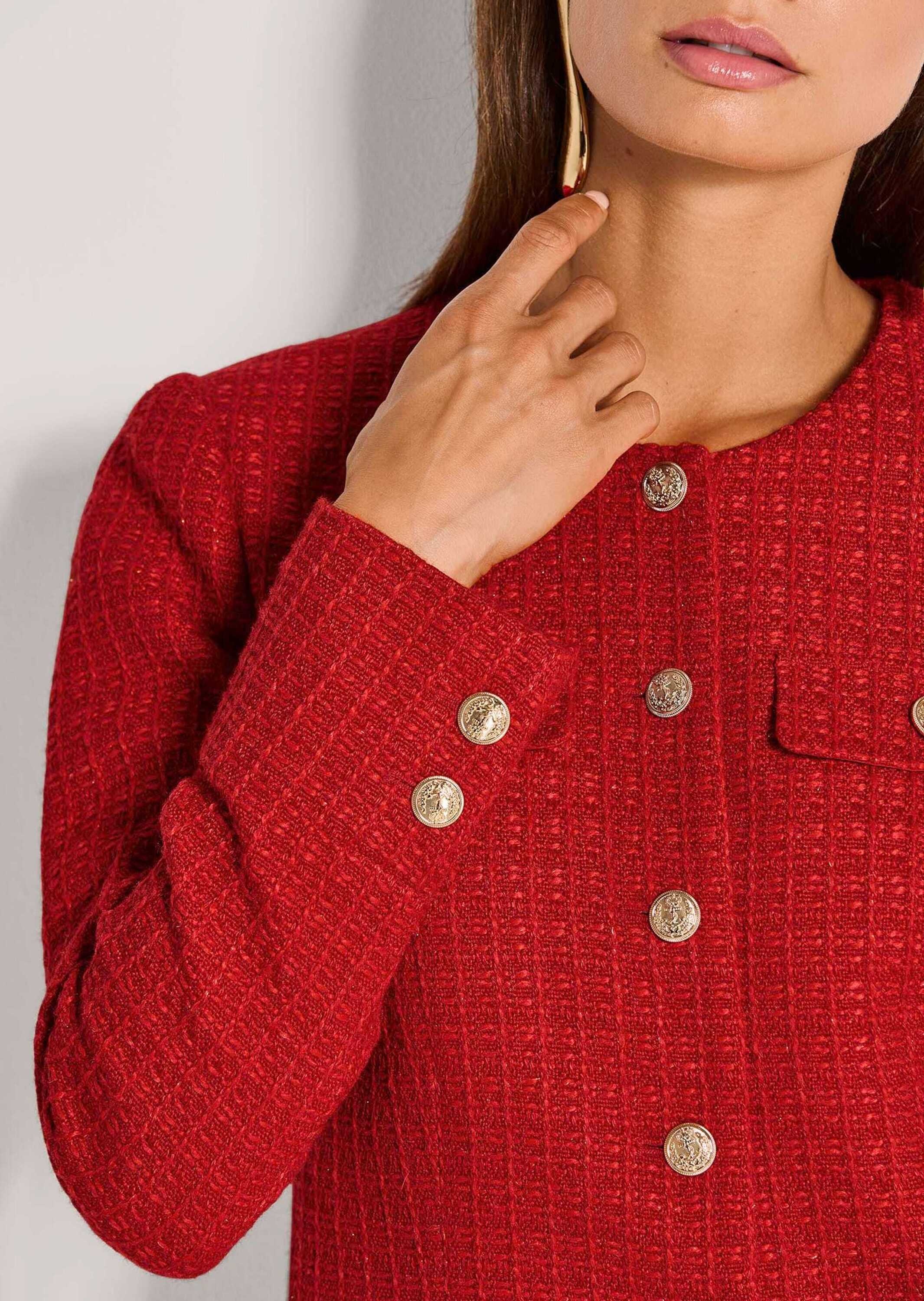 MADELEINE Jerseyblazer »Blazer Eleganter Kurzblazer ohne Kragen«