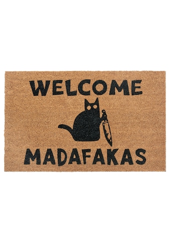 Fußmatte »Mix Mats Kokos Welcome Madafakas«, rechteckig