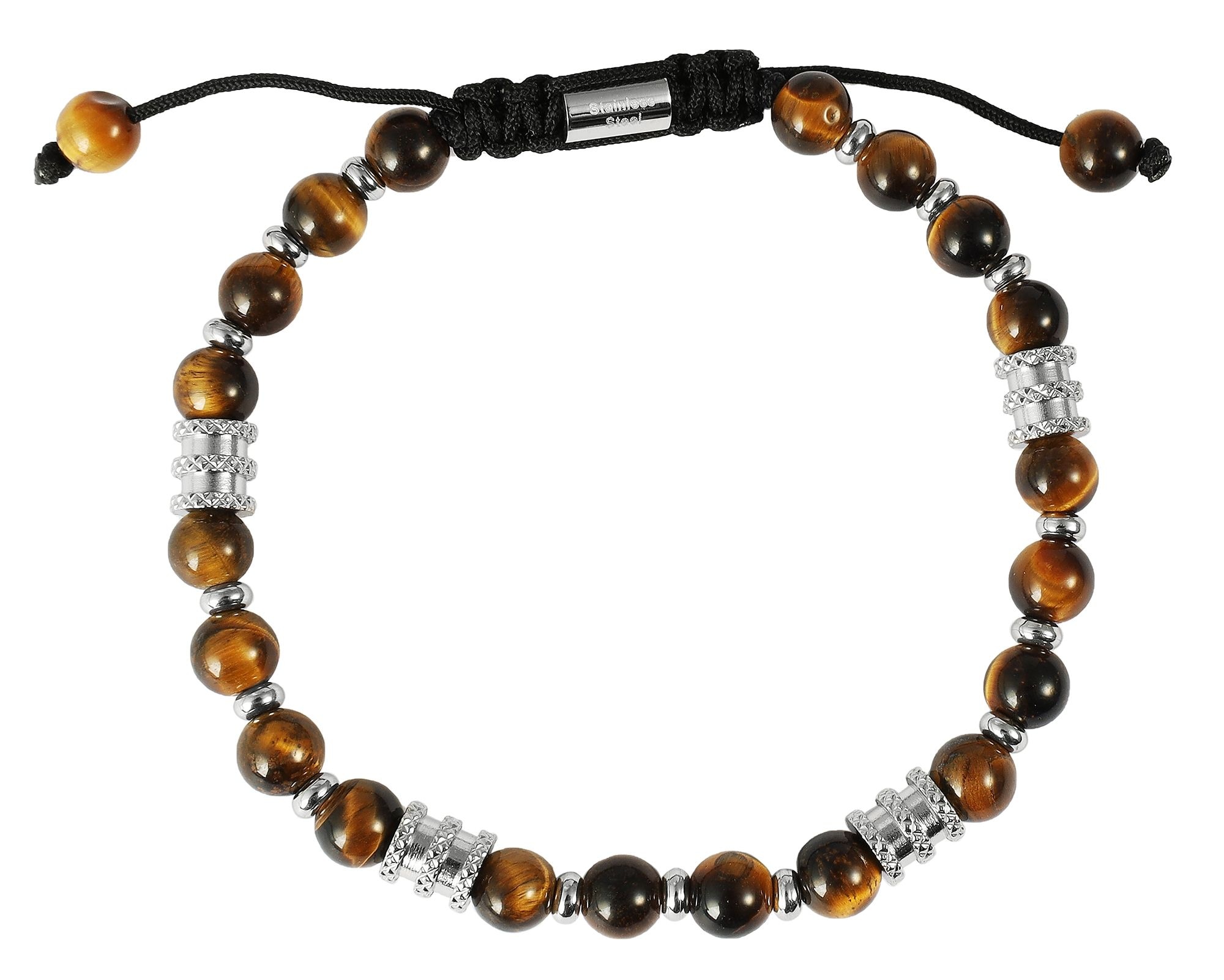 Adelia´s Armband »Herren Armband ¿ Kugelarmband aus Edelstahl mit Tigerauge 19,5 cm«