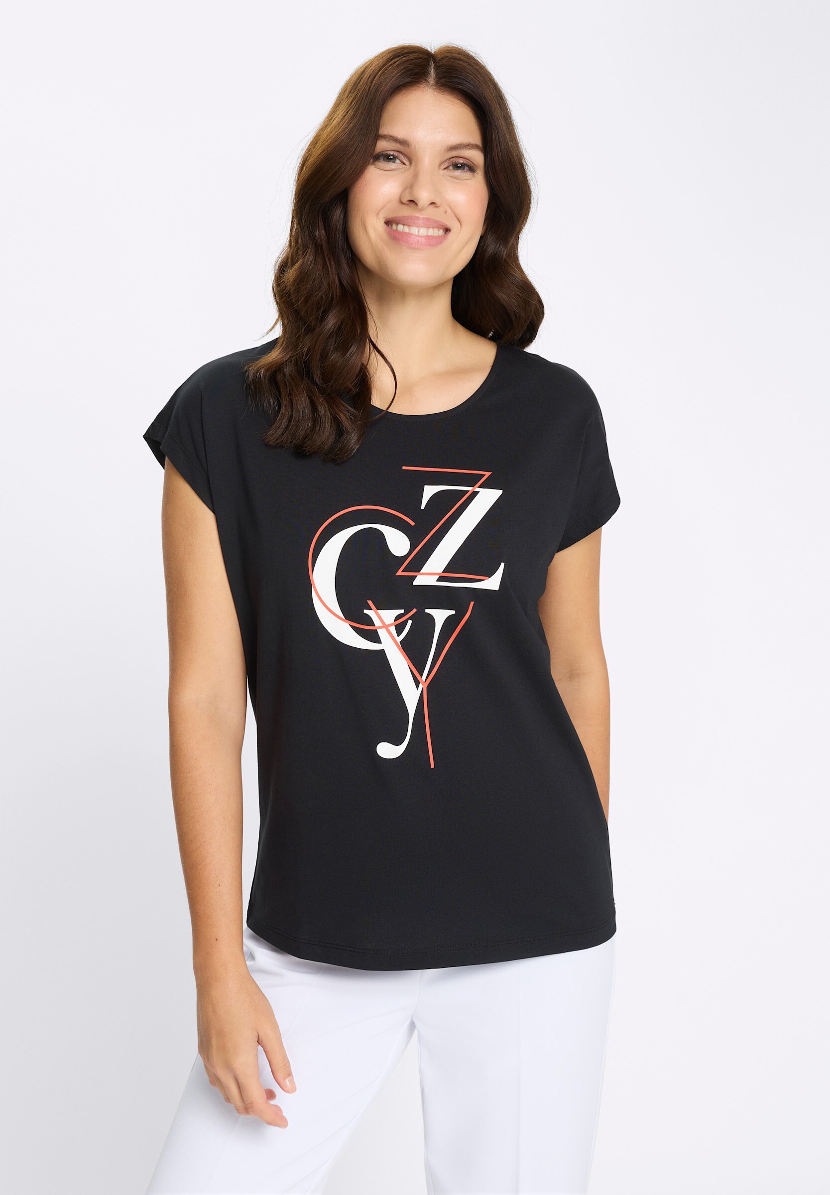 Sieh an! T-Shirt »Kurzarm-Shirt Kurzarmshirt mit Lettering-Print«