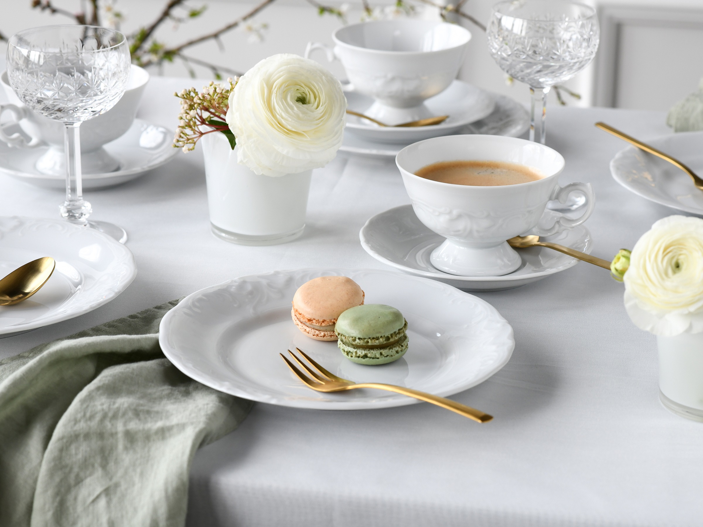 CreaTable Kaffeeservice »Frederike Weiss, Service 18-tlg.« Klassisch, Zeitlos