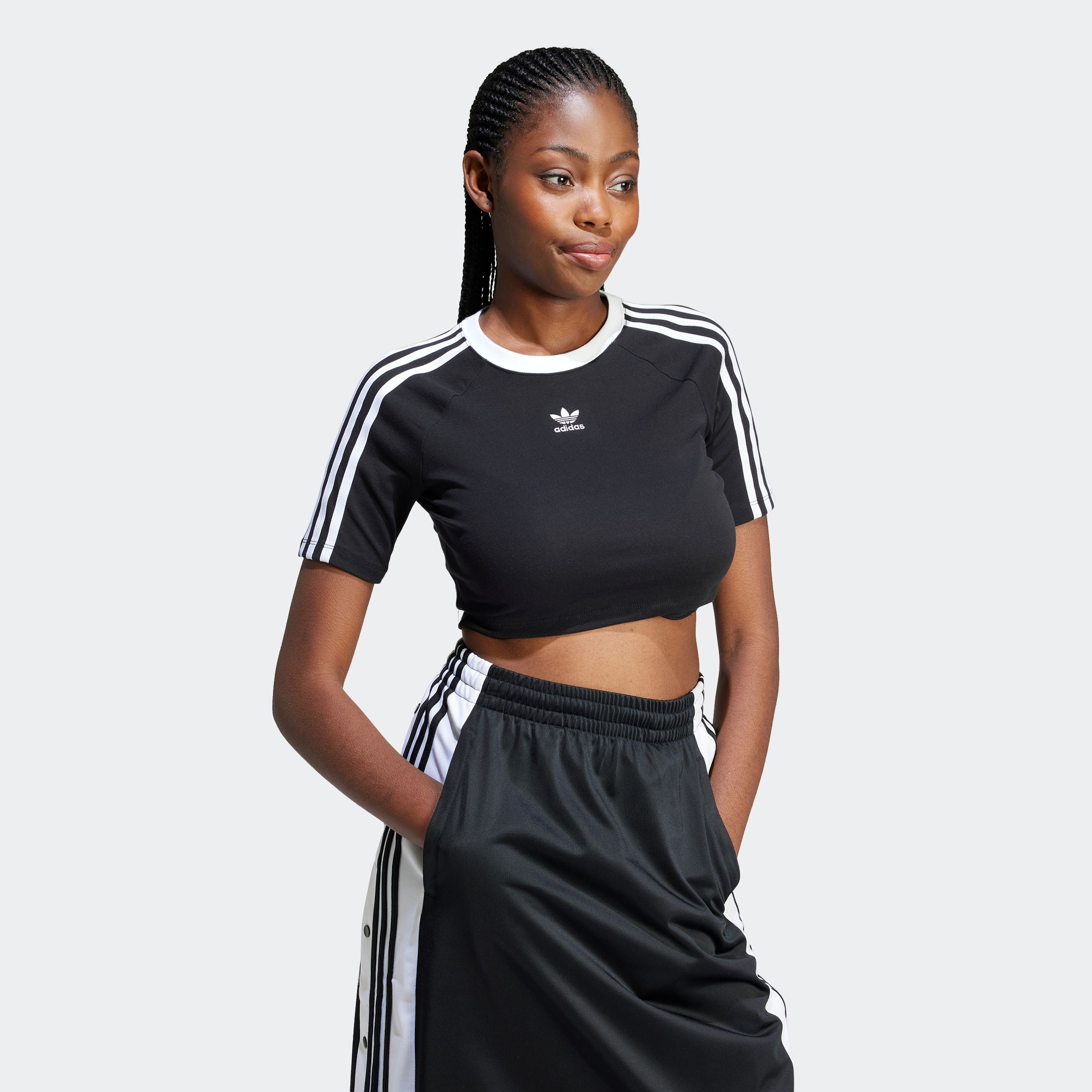 adidas Originals T-Shirt »3 S BABY TEE«, Cropped drei Streifen Shirt
